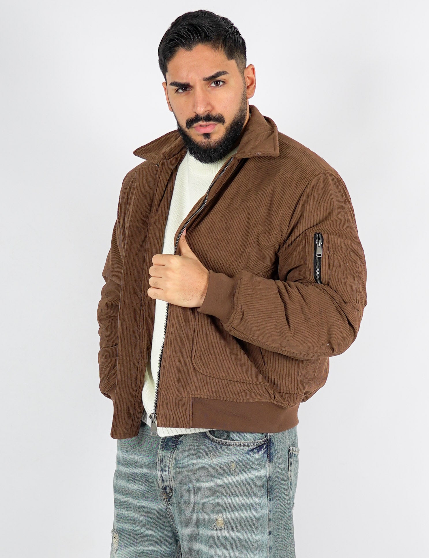 Bomber imbottito in velluto