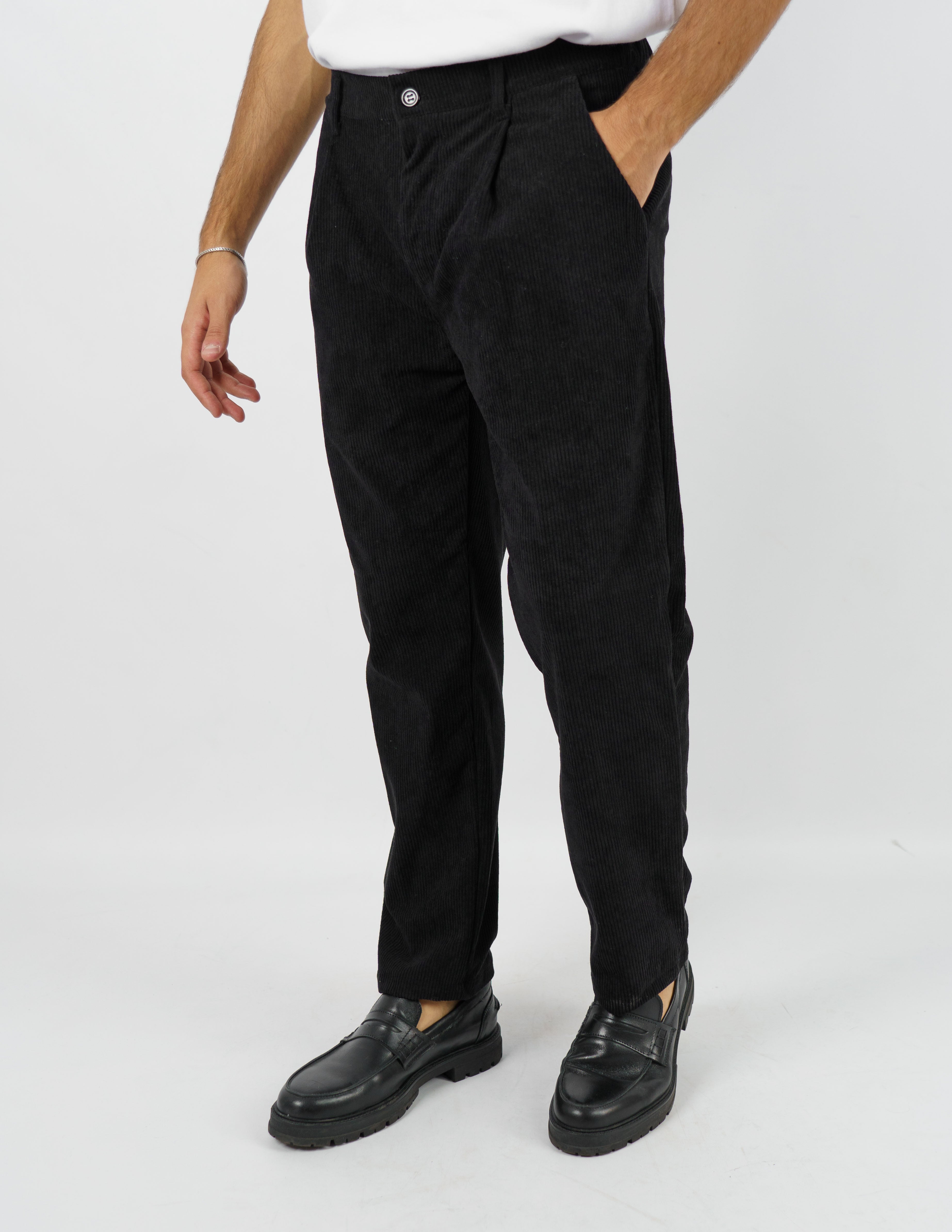 Pantalone in velluto con pence regular
