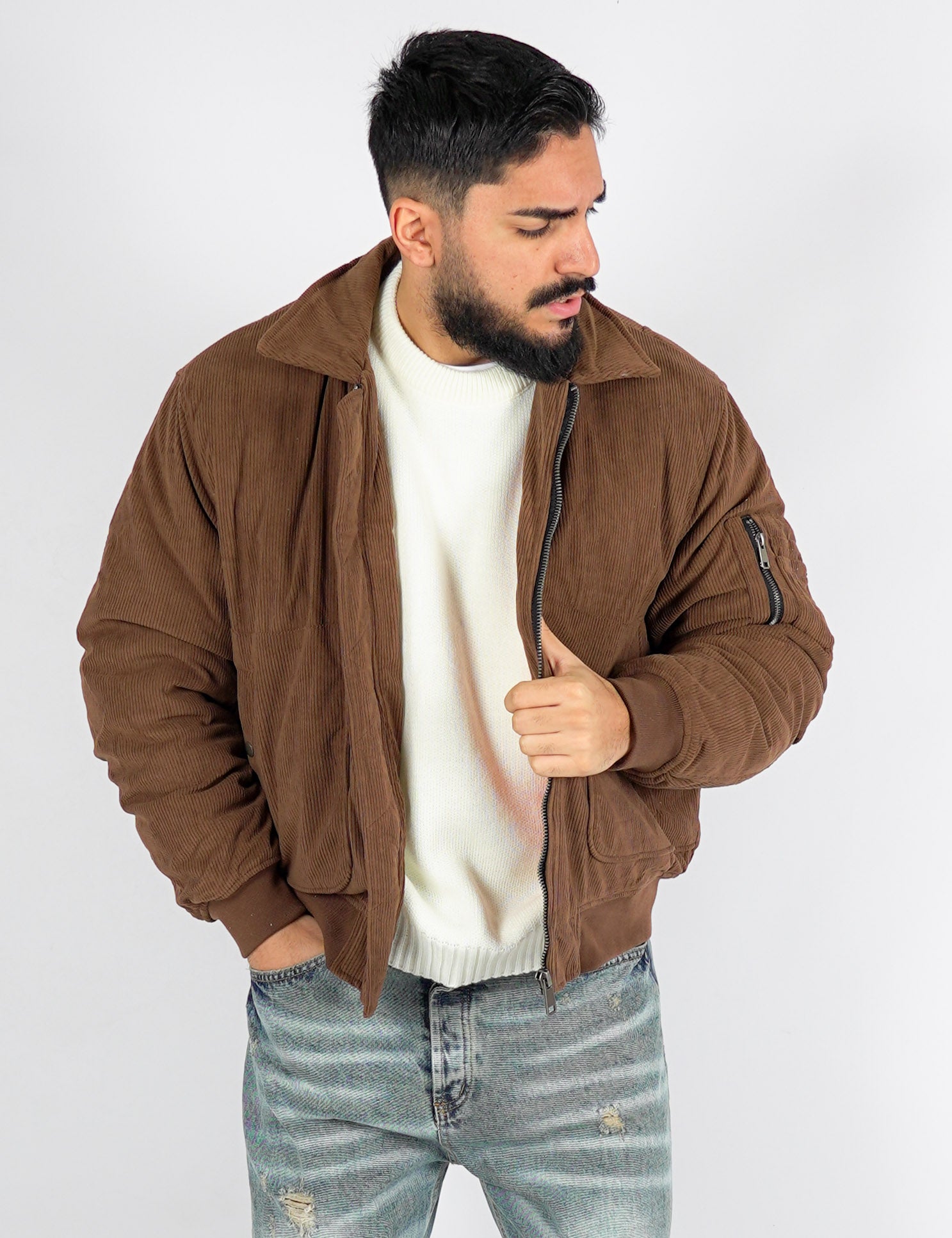 Bomber imbottito in velluto