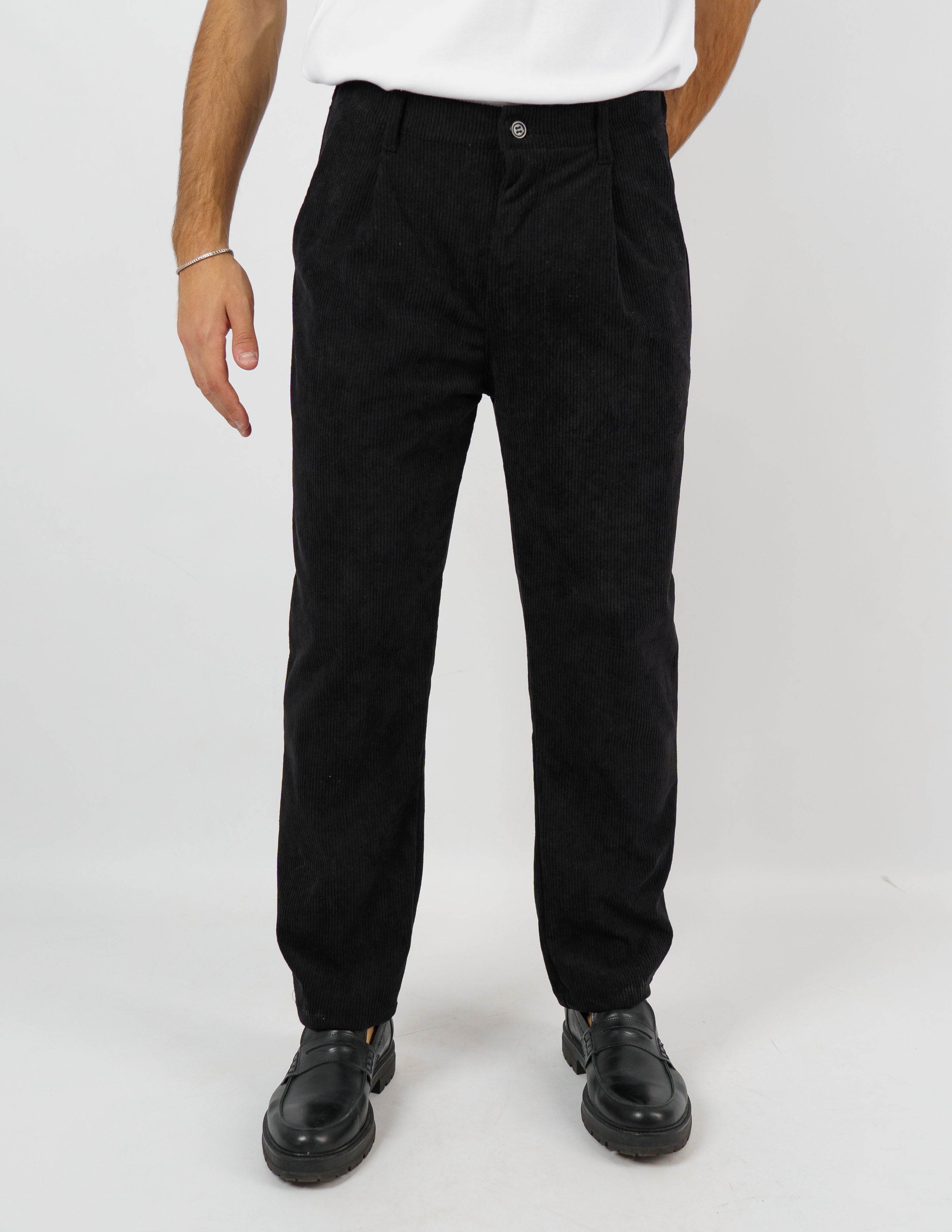 Pantalone in velluto con pence regular