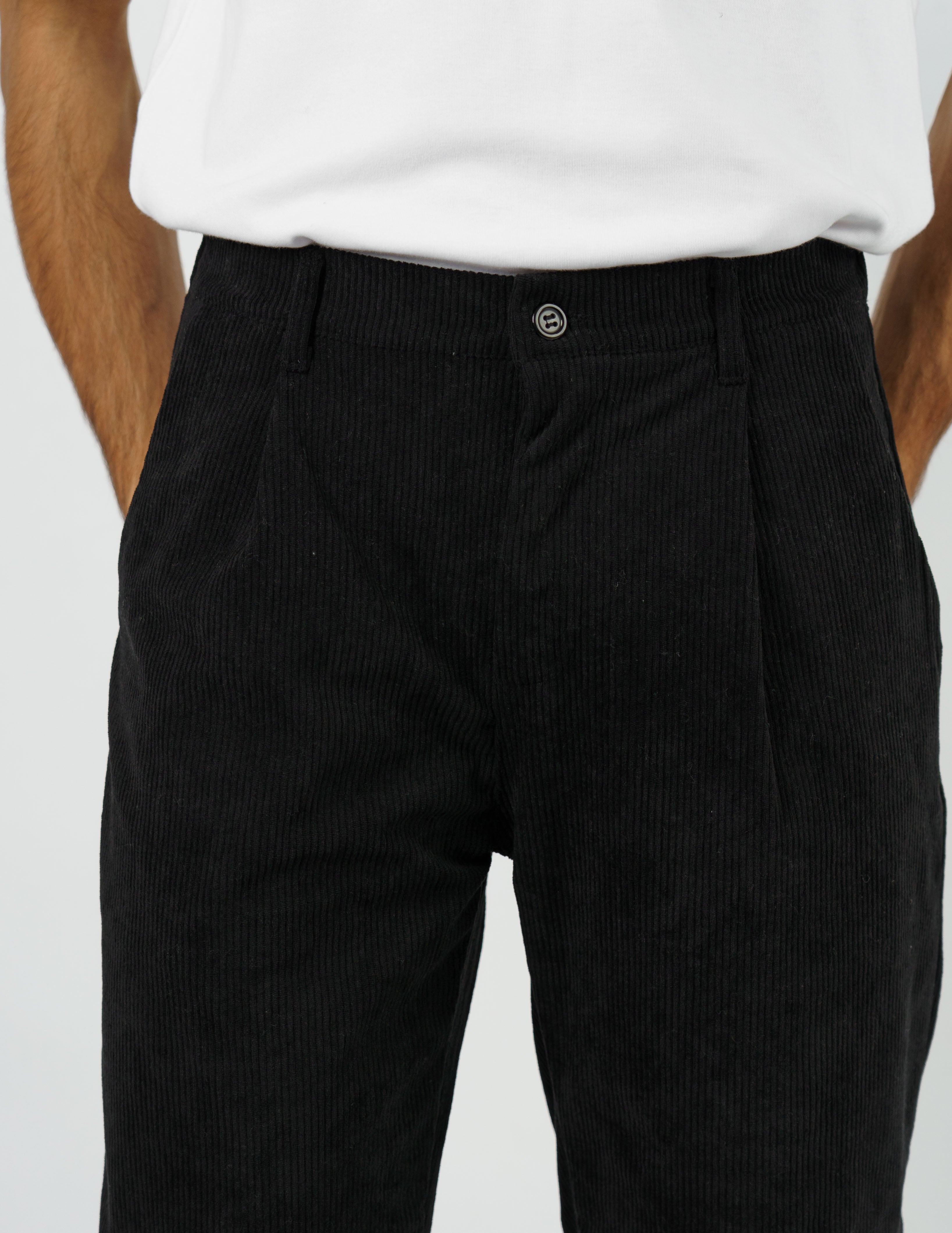 Pantalone in velluto con pence regular