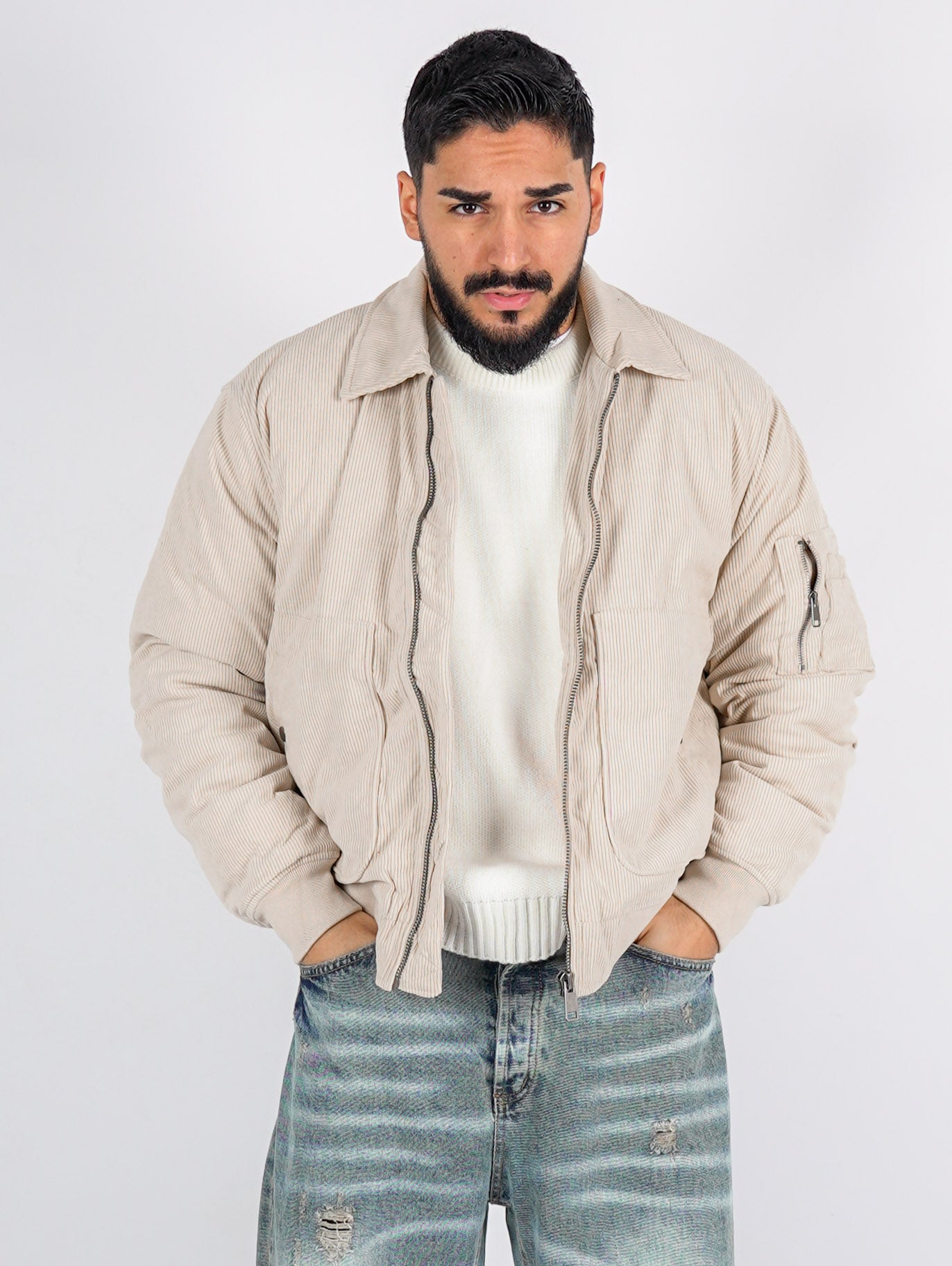 Bomber imbottito in velluto