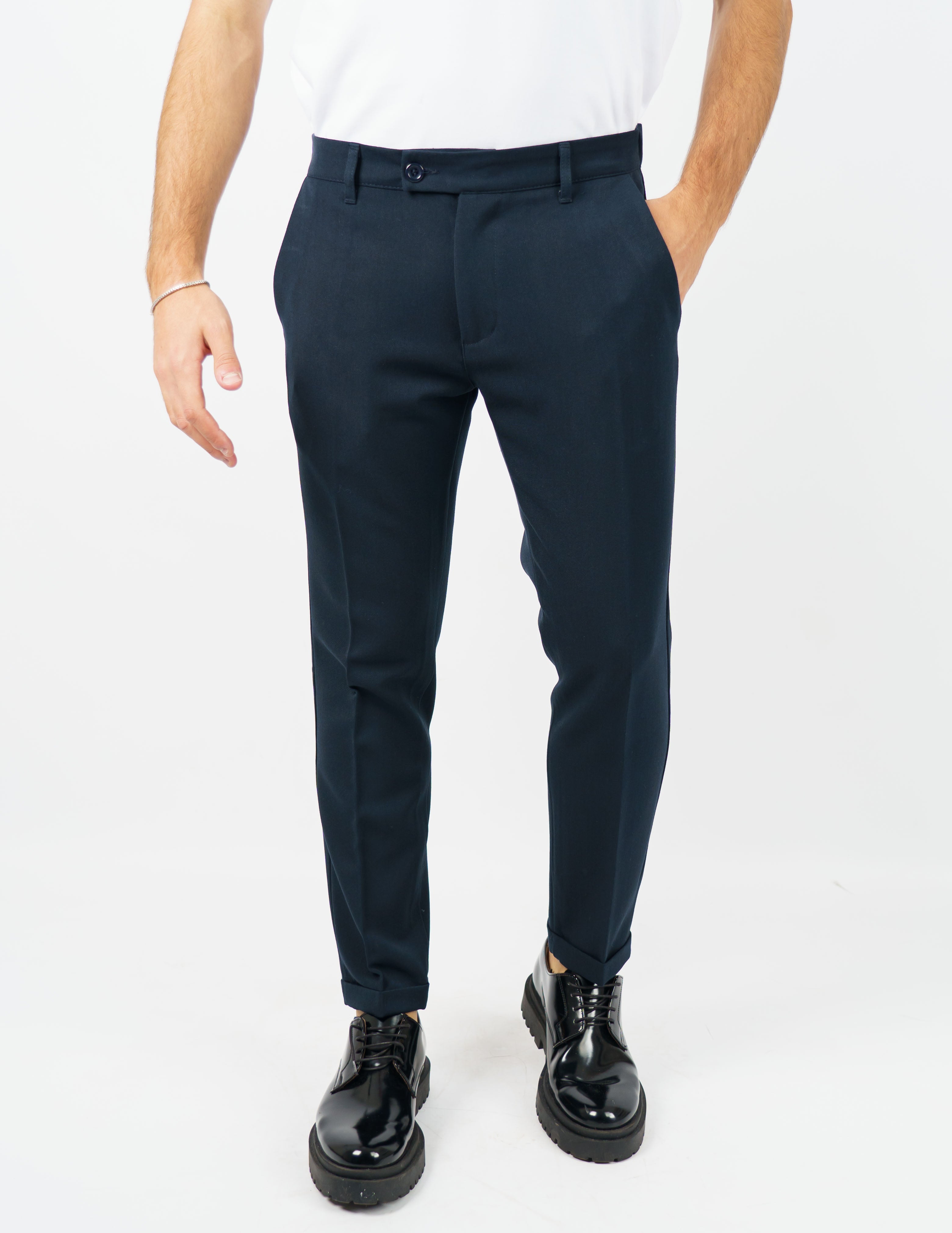 pantalone lungo sartoriale con elastico