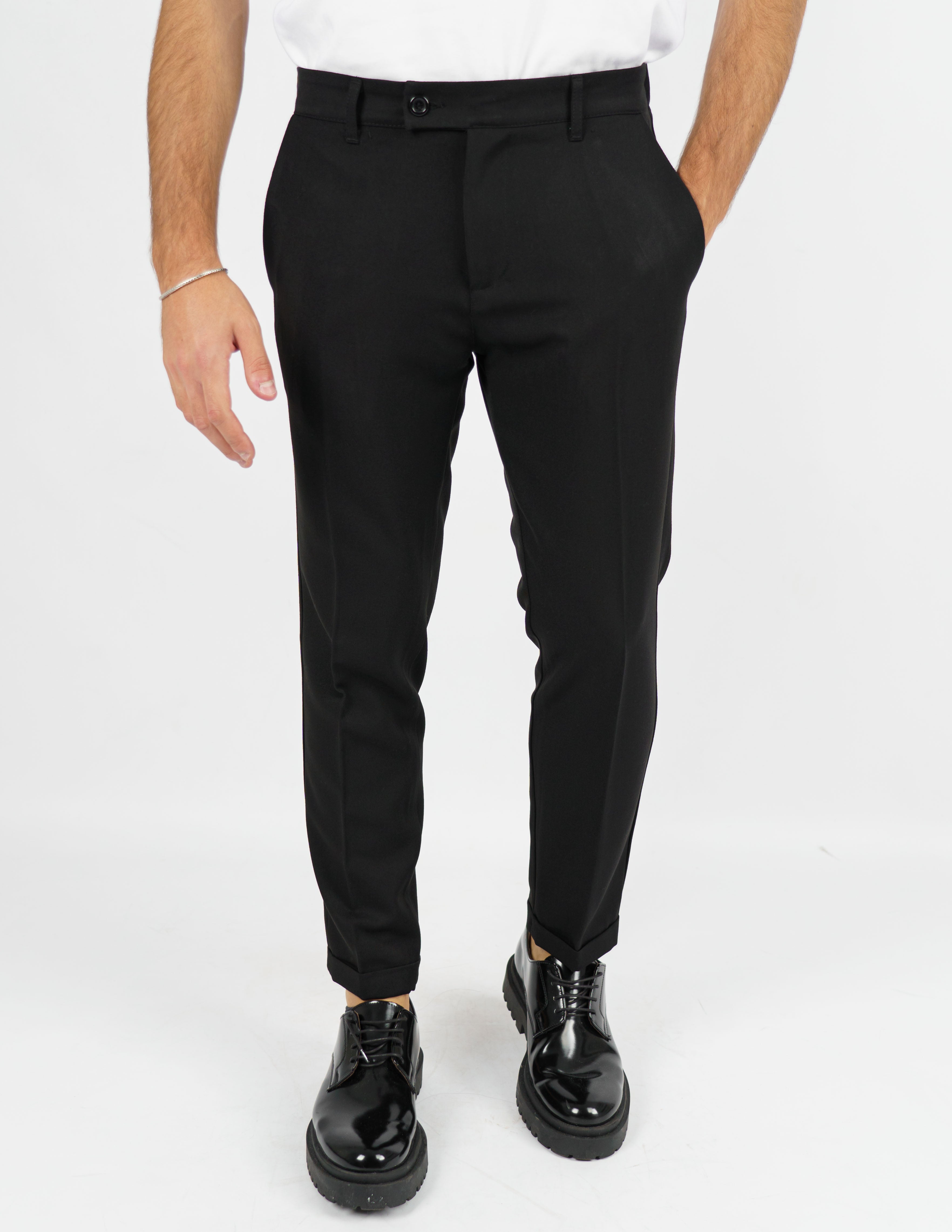 pantalone lungo sartoriale con elastico