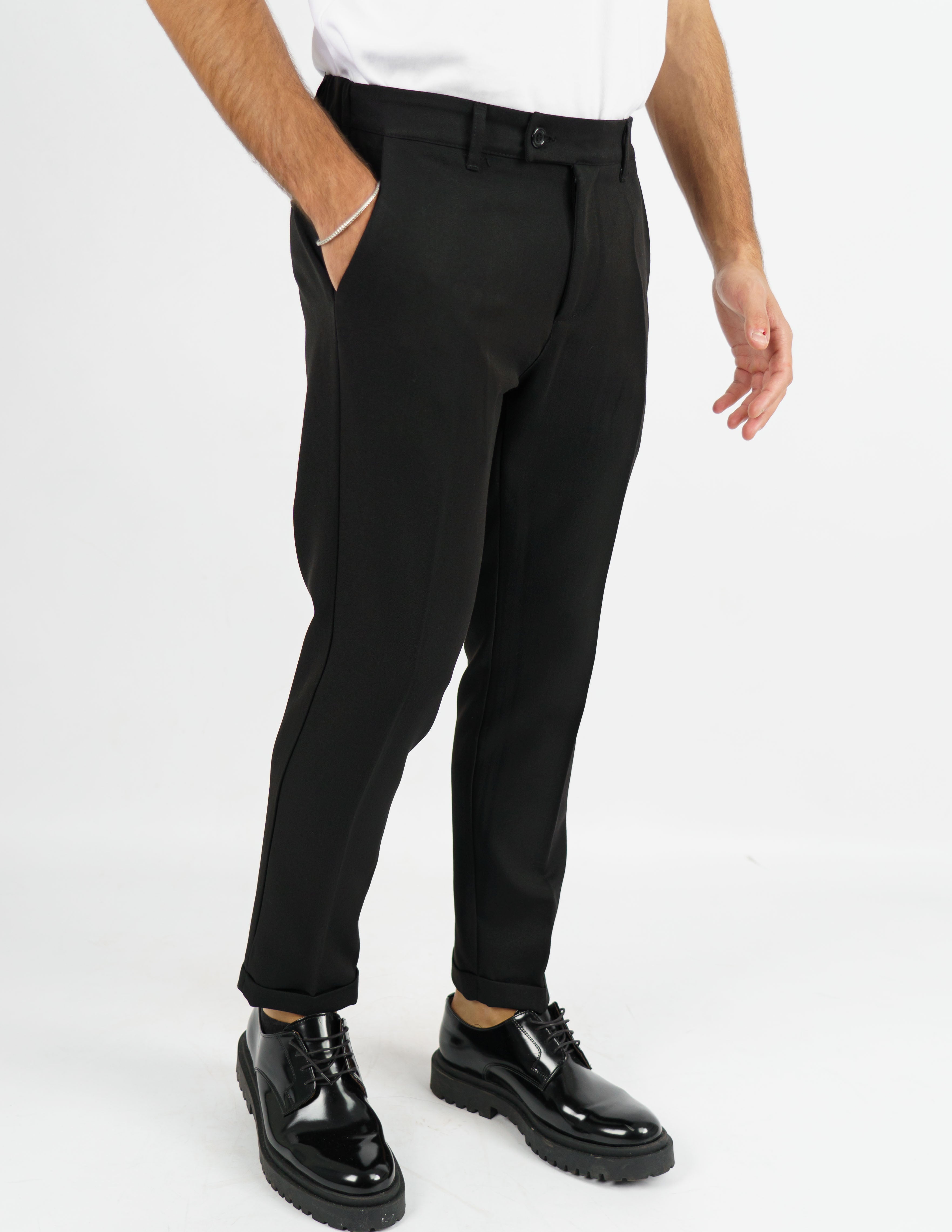 pantalone lungo sartoriale con elastico