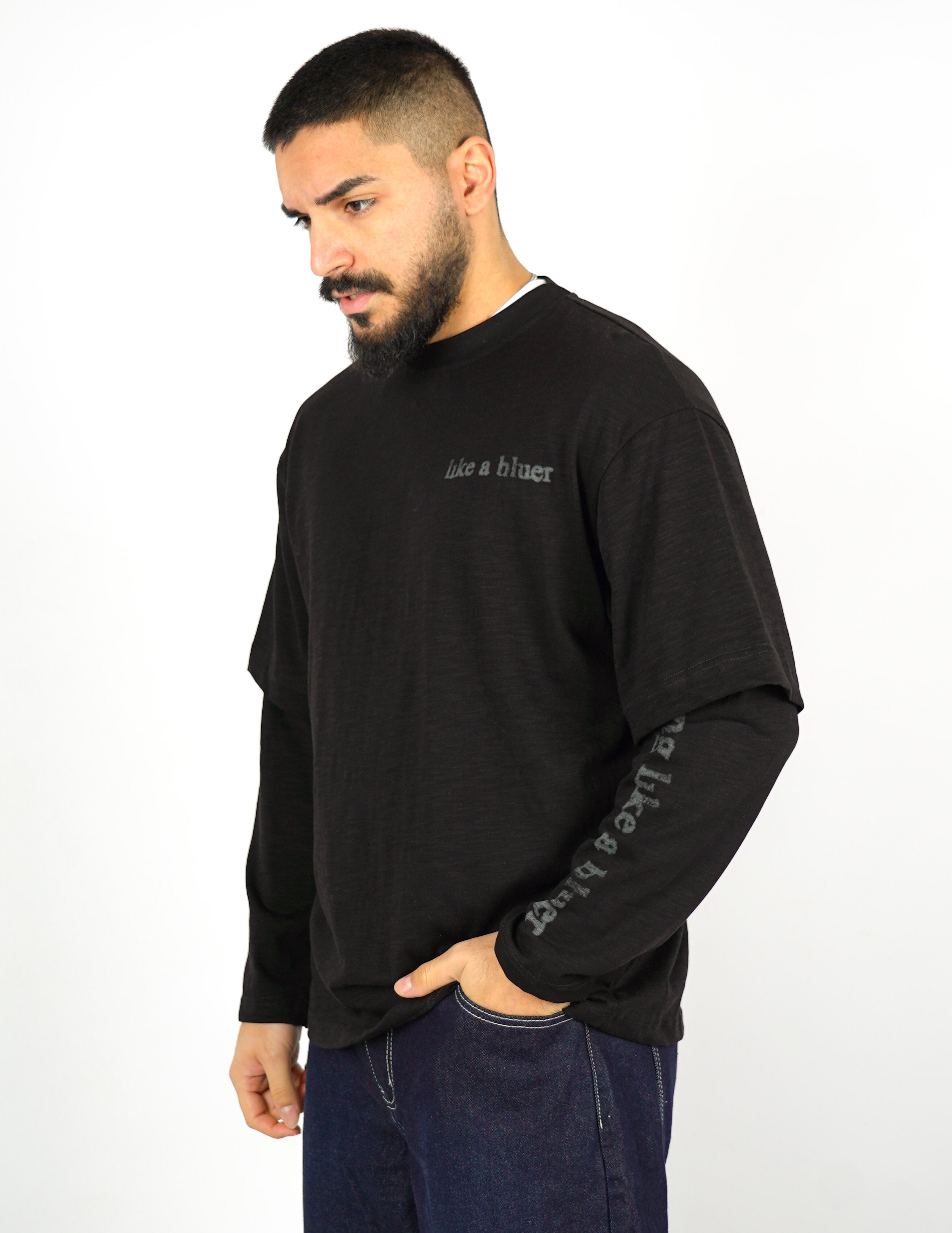 LONG SLEEVE TINTA UNITA CON STMPA