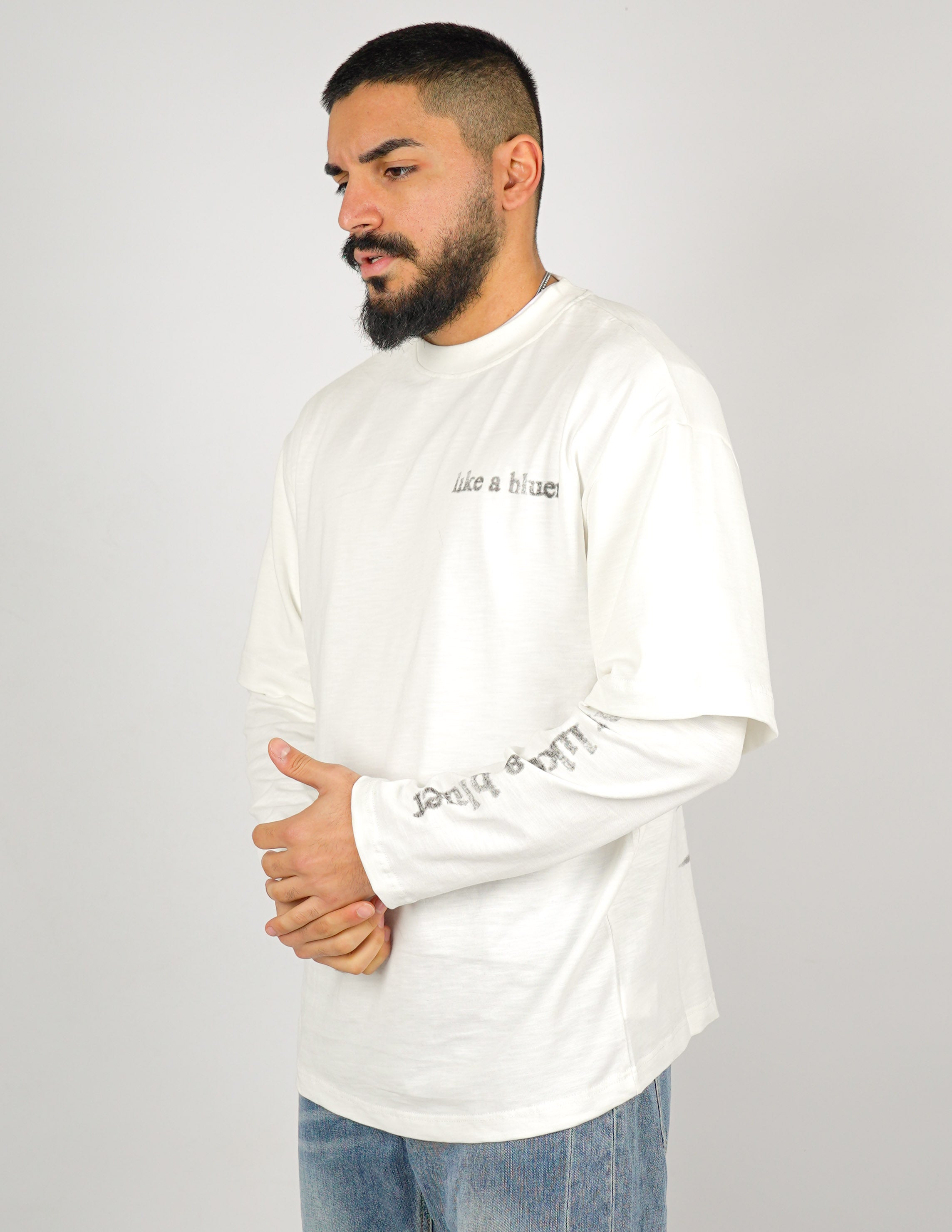 LONG SLEEVE TINTA UNITA CON STMPA