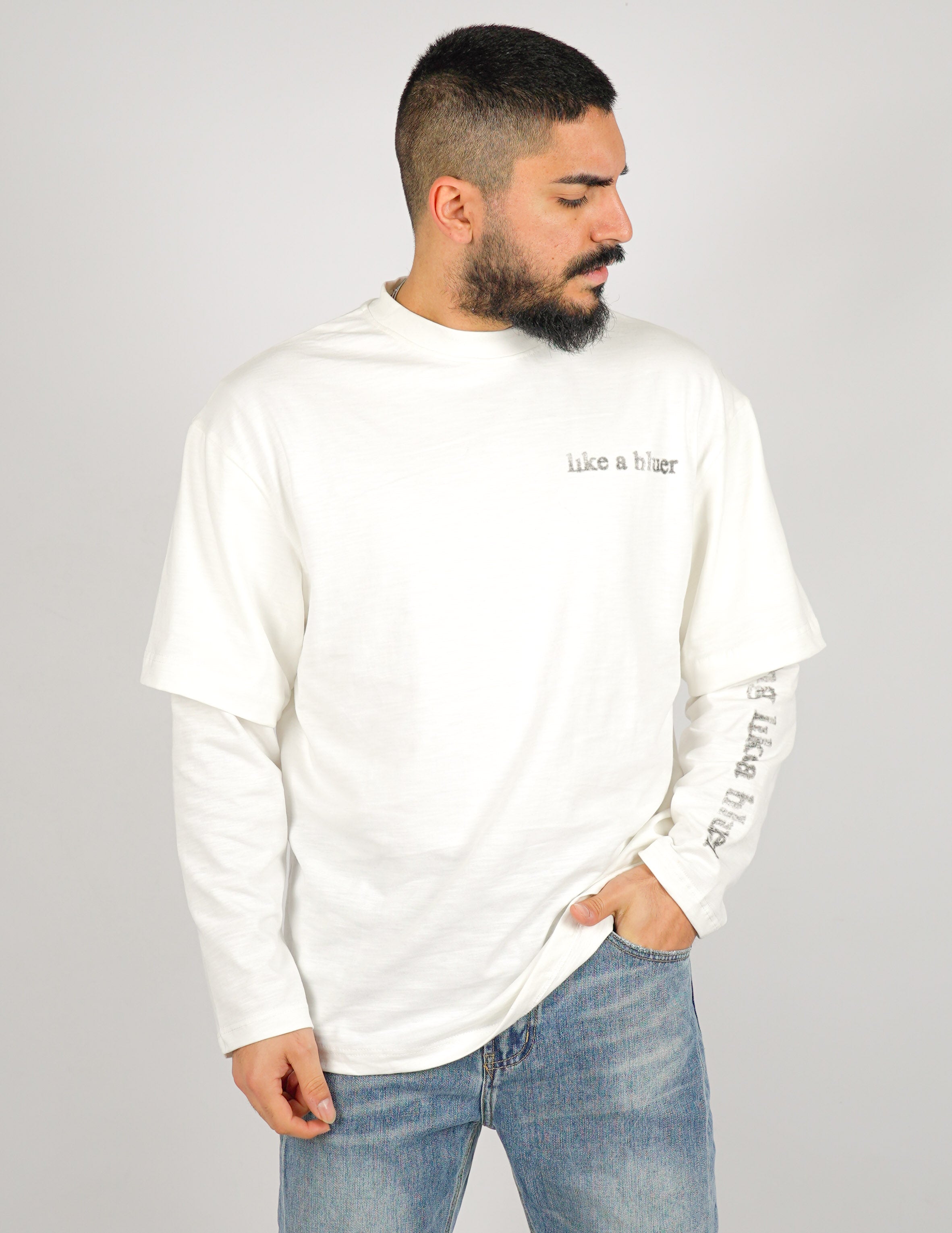 LONG SLEEVE TINTA UNITA CON STMPA