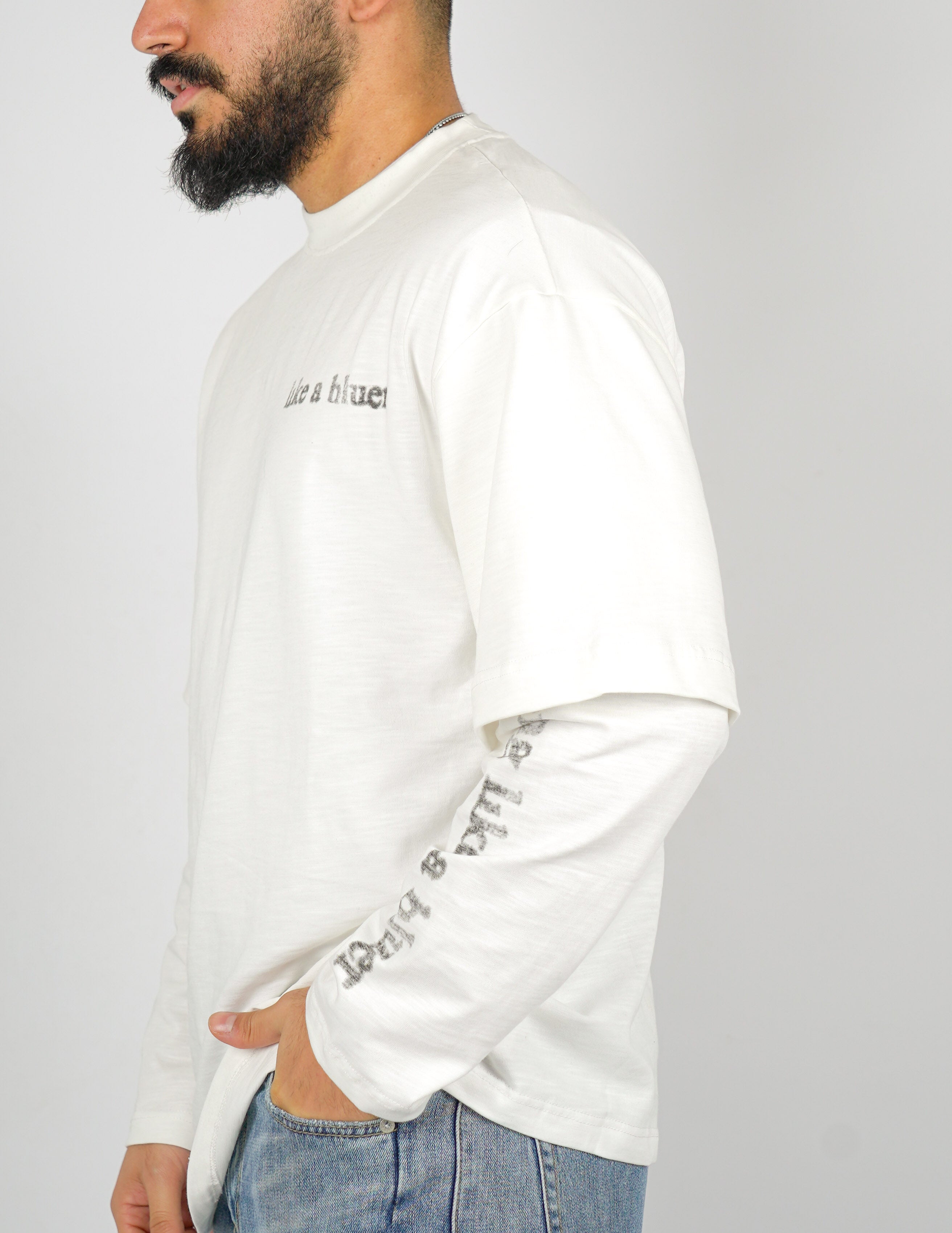 LONG SLEEVE TINTA UNITA CON STMPA