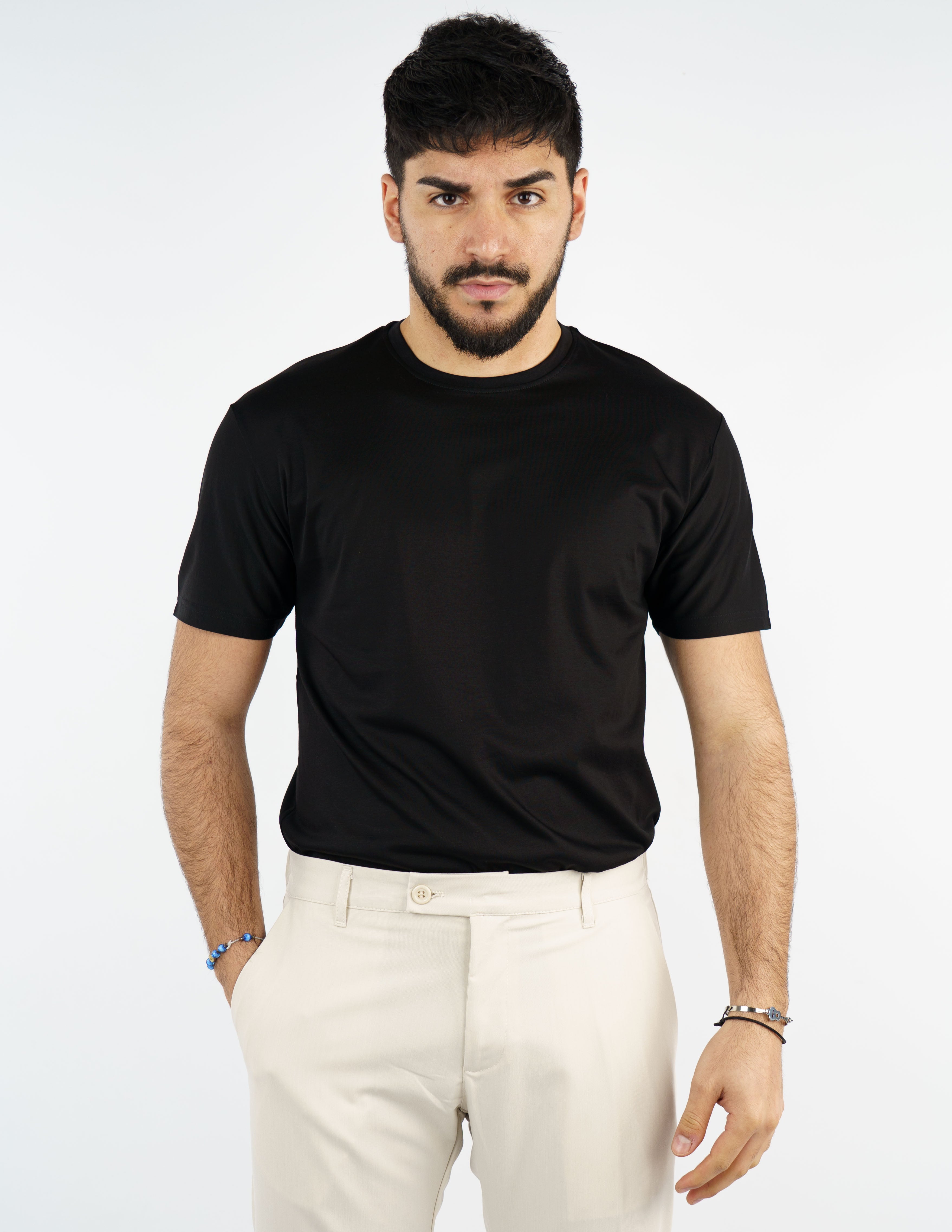t-shirt girocollo cotone filo di scozia "fine tex"