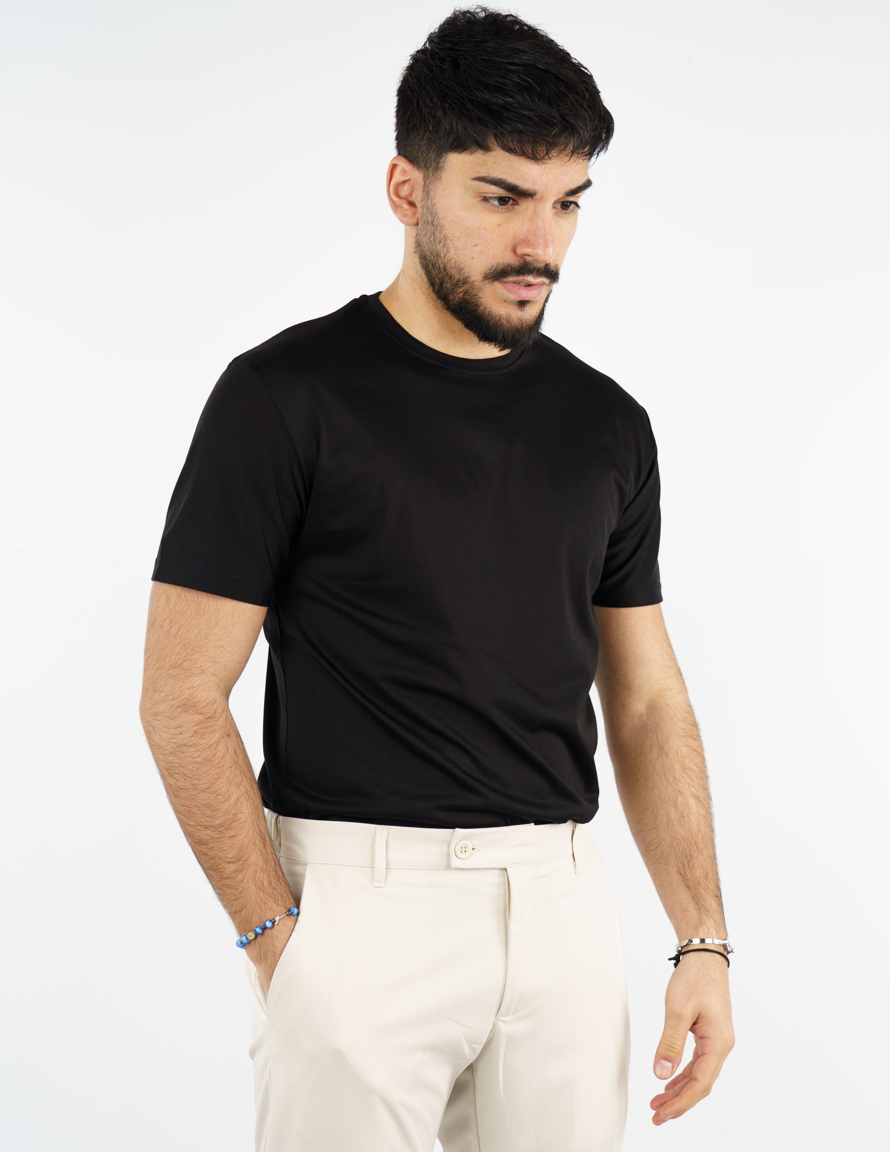 t-shirt girocollo cotone filo di scozia "fine tex"