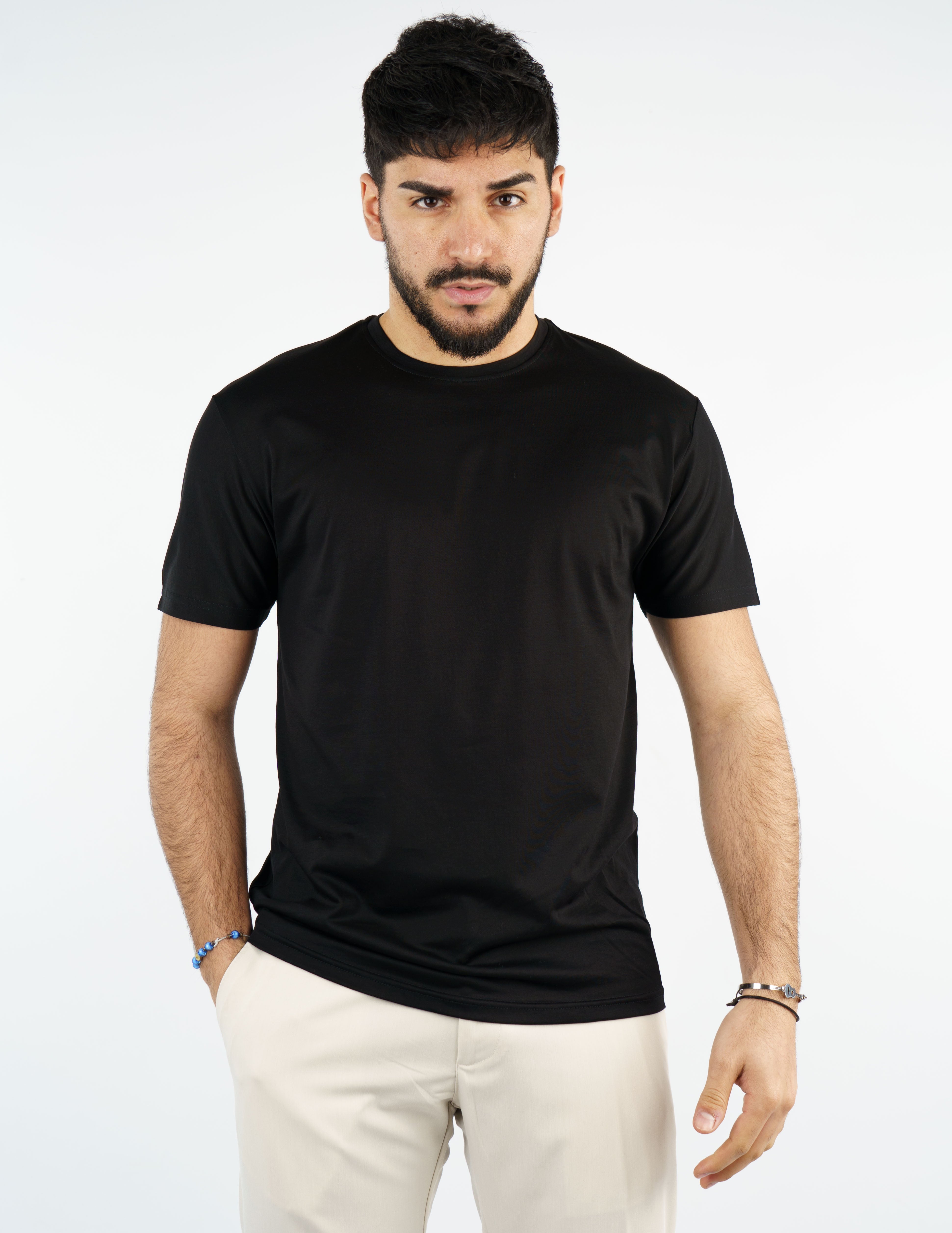 t-shirt girocollo cotone filo di scozia "fine tex"