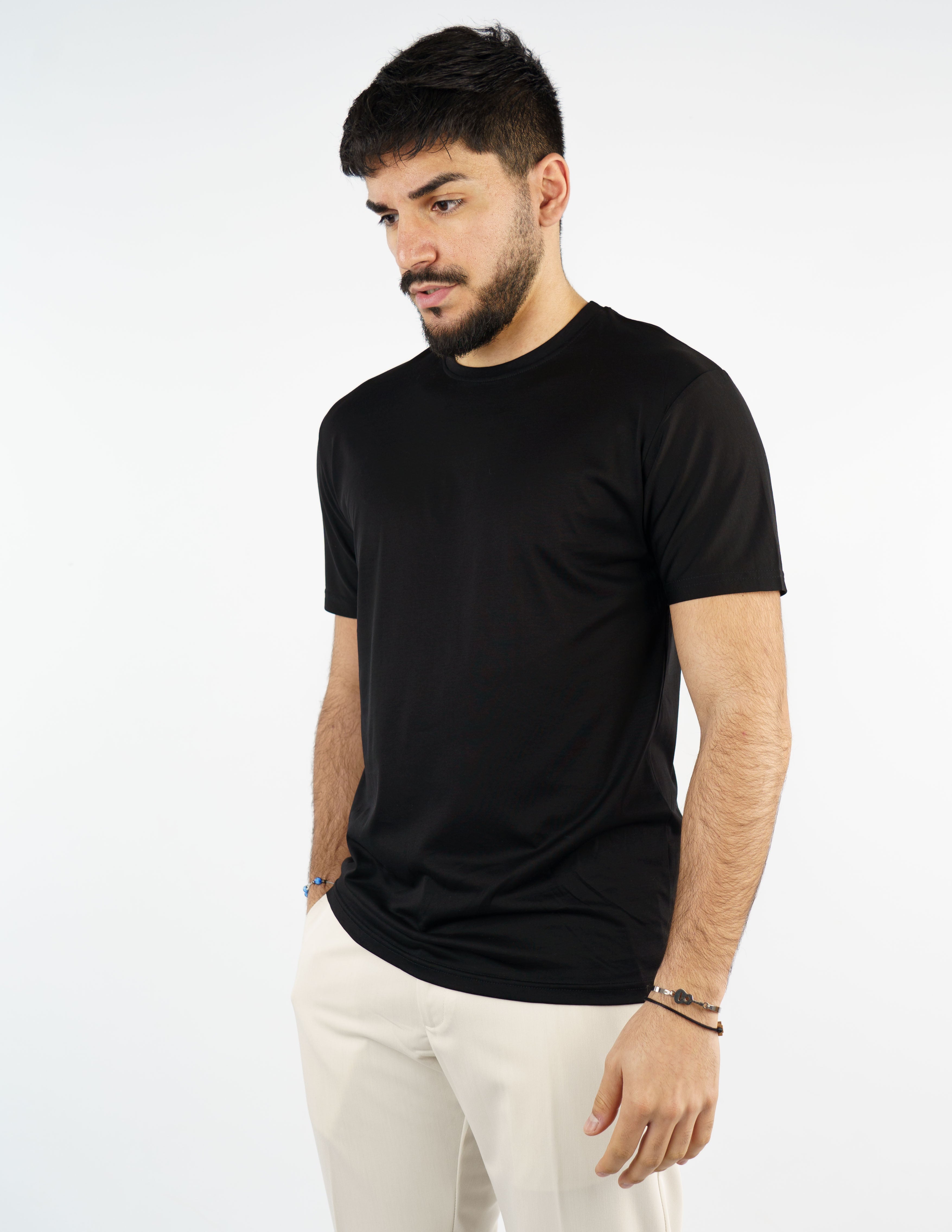 t-shirt girocollo cotone filo di scozia "fine tex"
