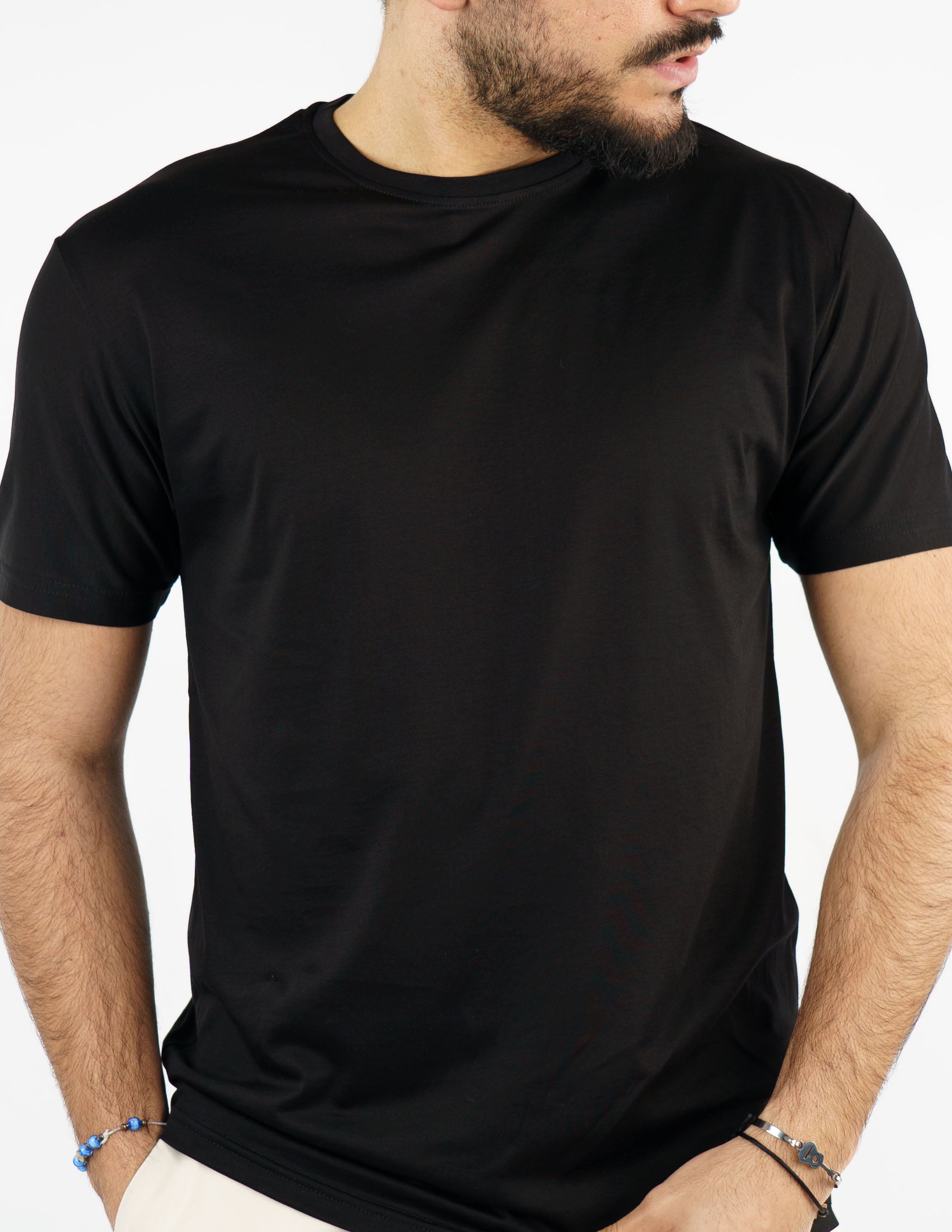 t-shirt girocollo cotone filo di scozia "fine tex"