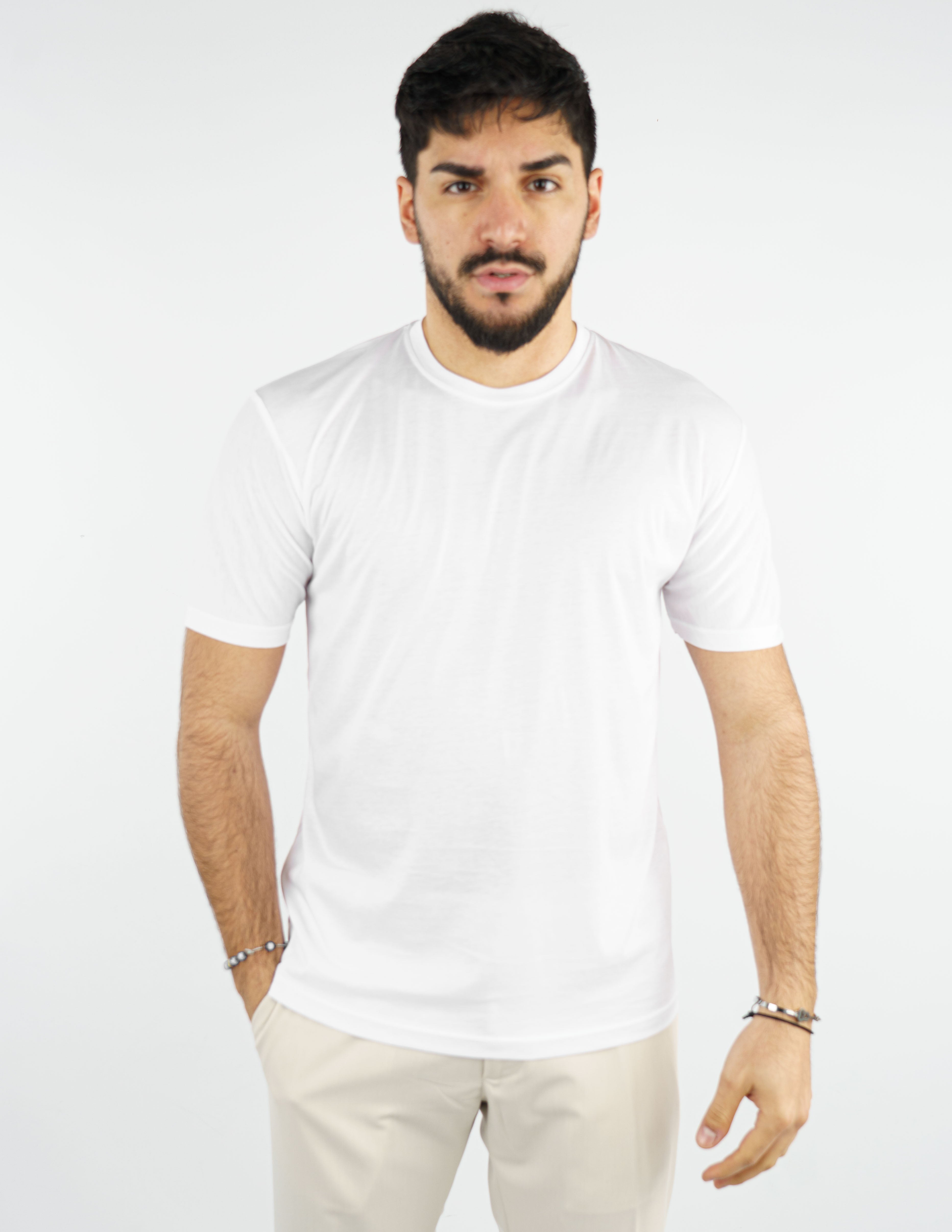 t-shirt girocollo cotone filo di scozia "fine tex"