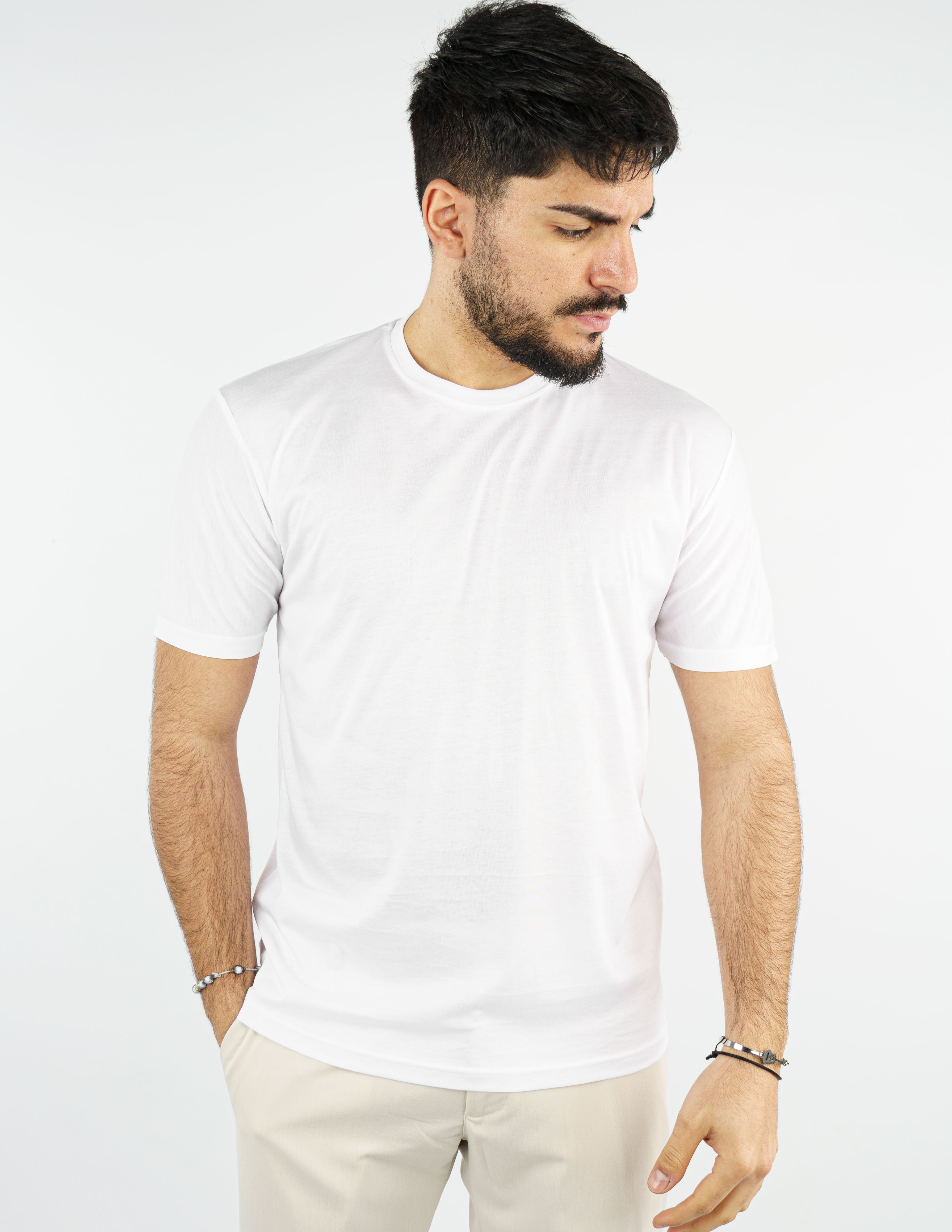 t-shirt girocollo cotone filo di scozia "fine tex"