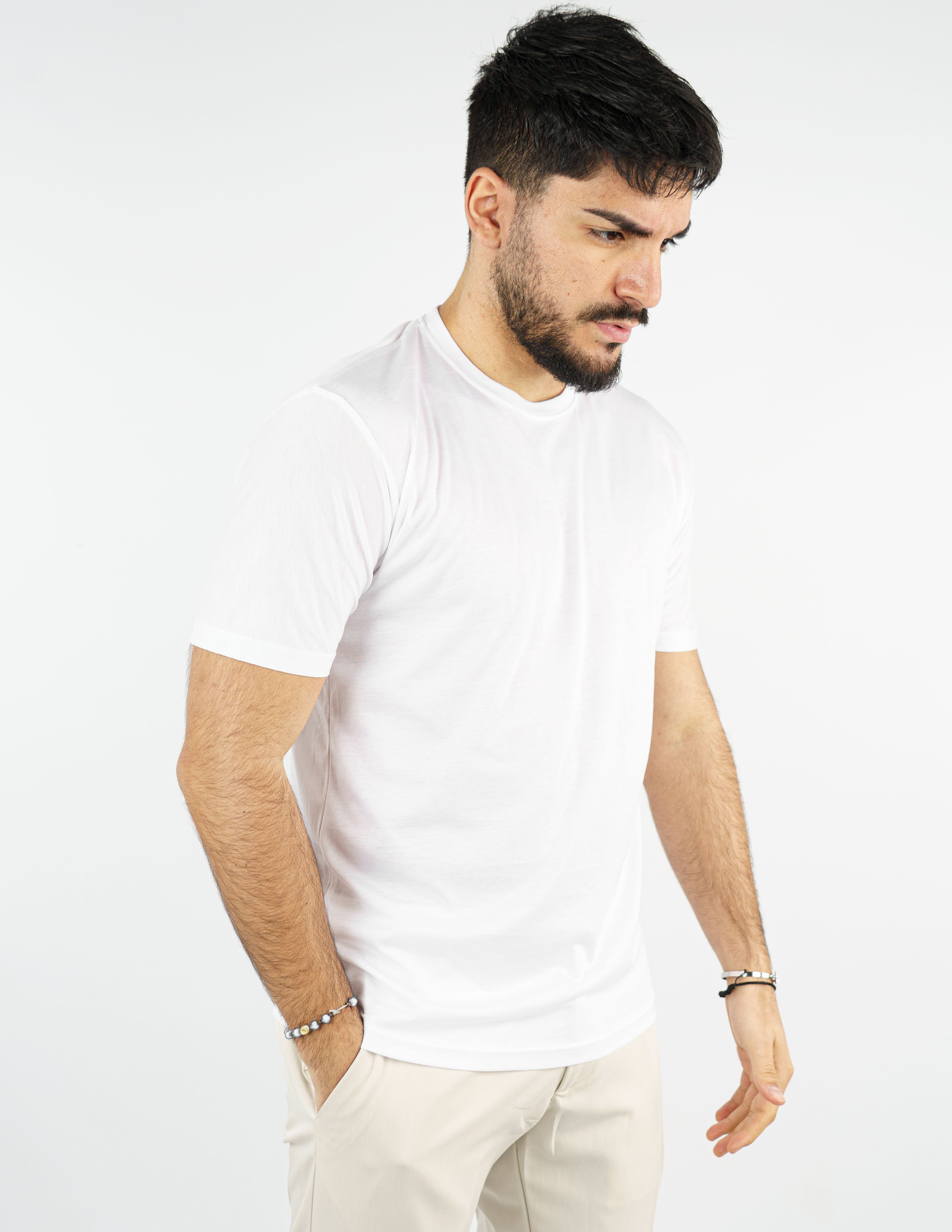 t-shirt girocollo cotone filo di scozia "fine tex"