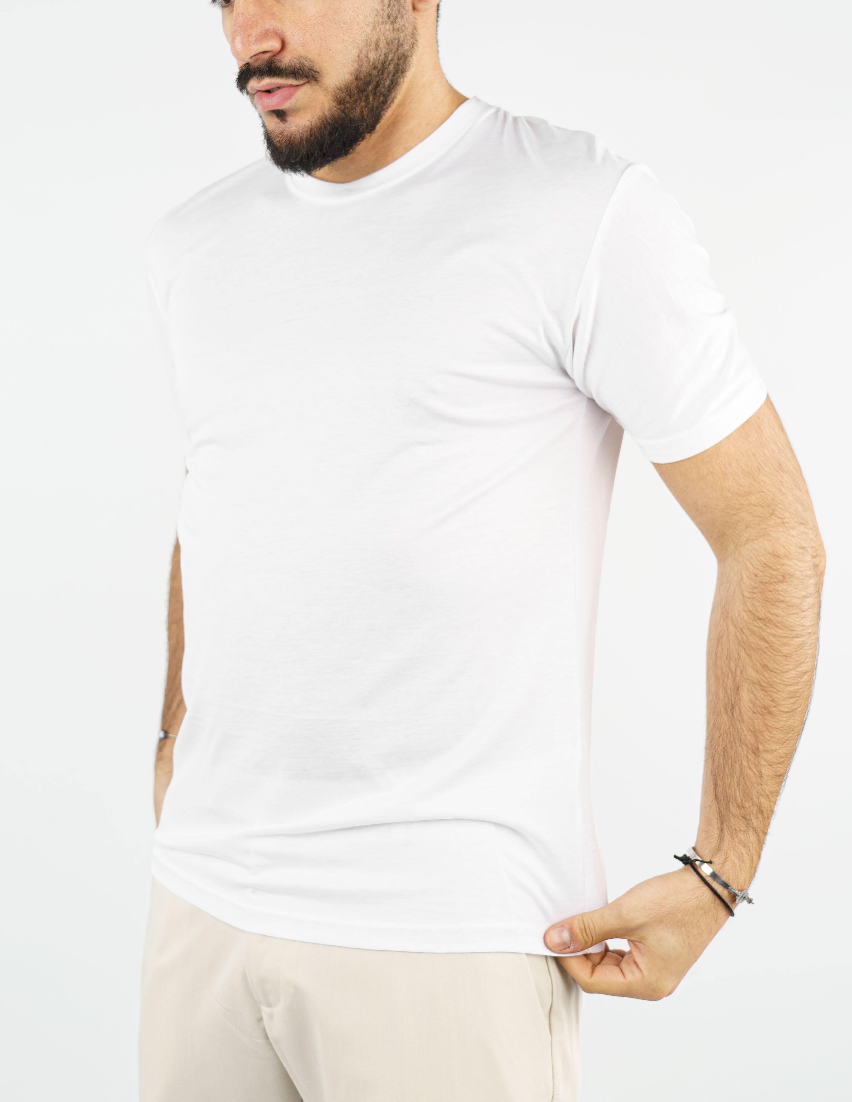 t-shirt girocollo cotone filo di scozia "fine tex"