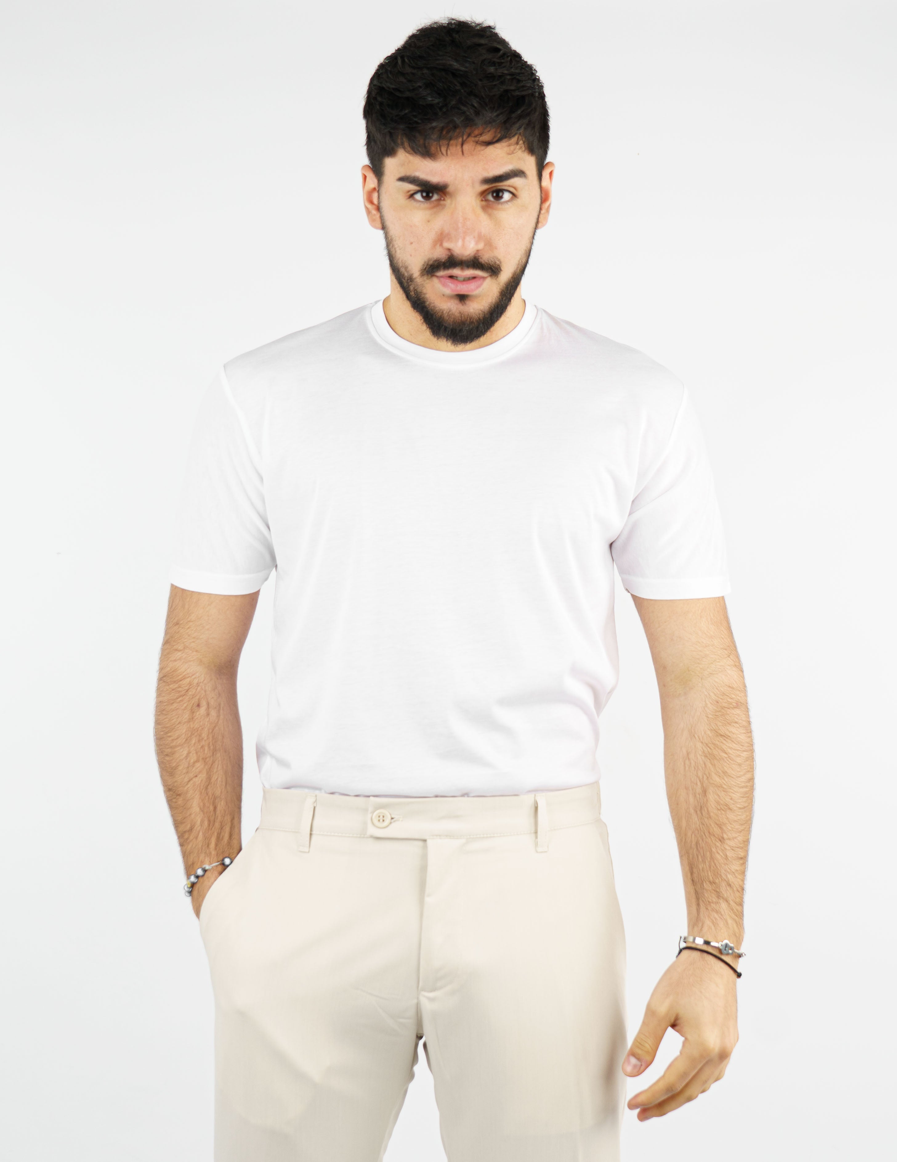 t-shirt girocollo cotone filo di scozia "fine tex"