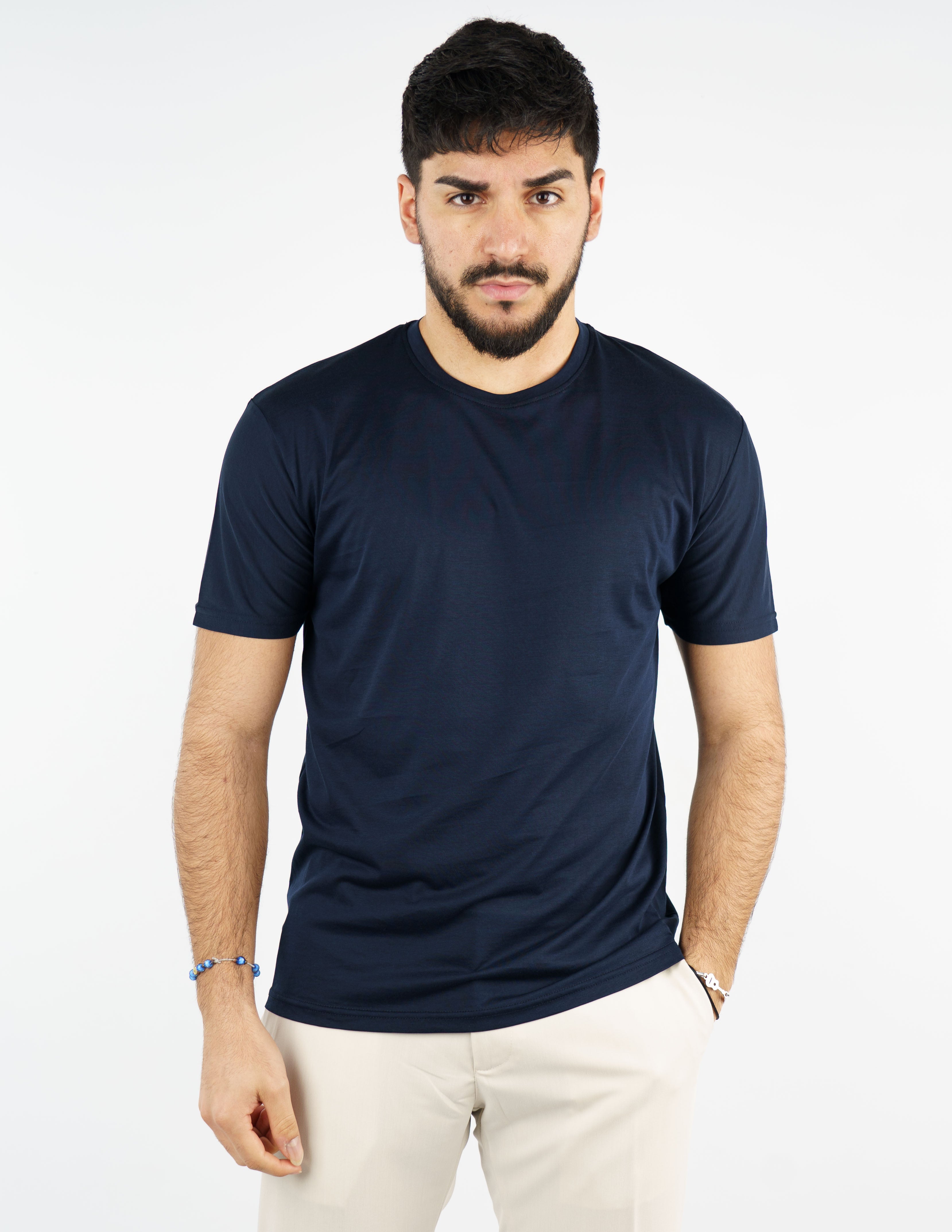 t-shirt girocollo cotone filo di scozia "fine tex"