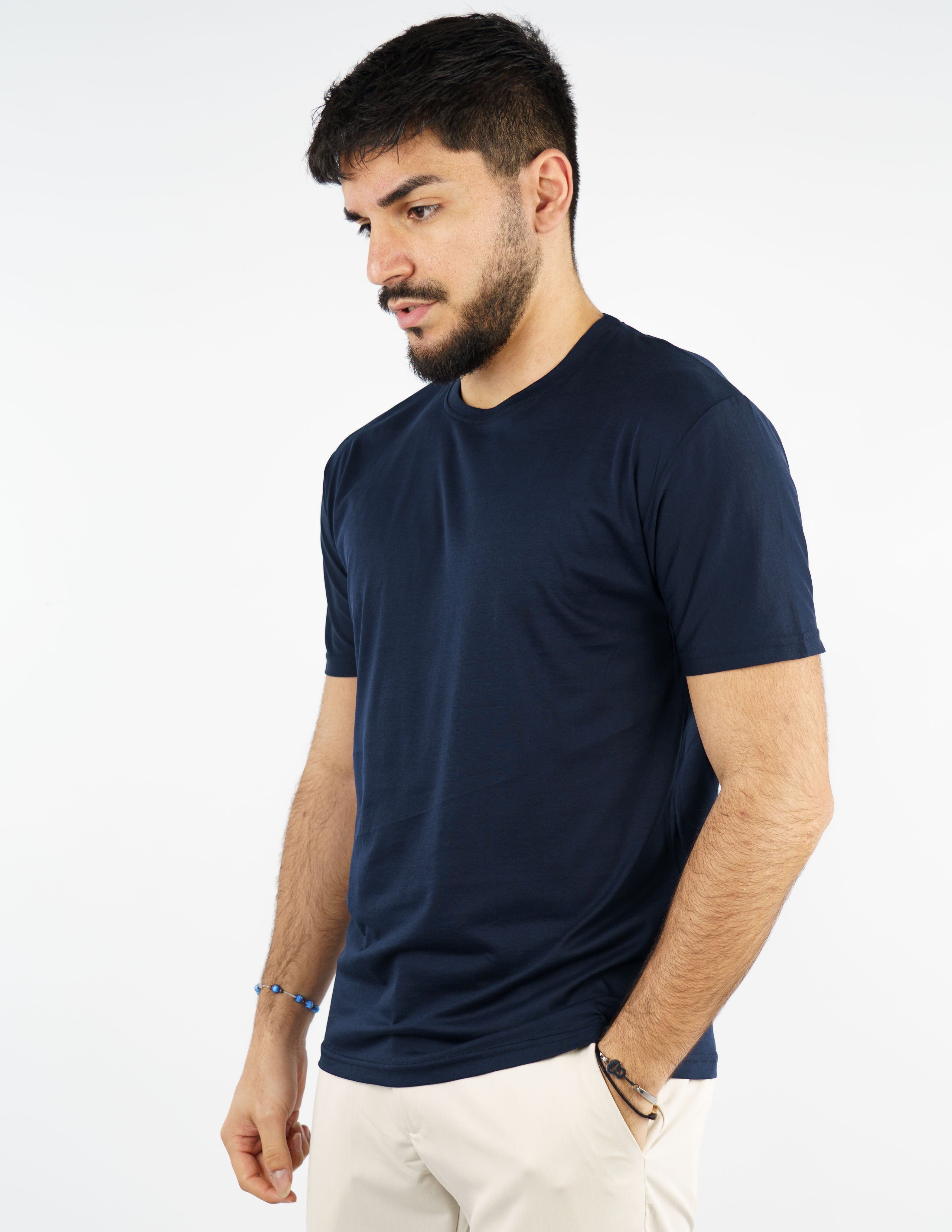 t-shirt girocollo cotone filo di scozia "fine tex"
