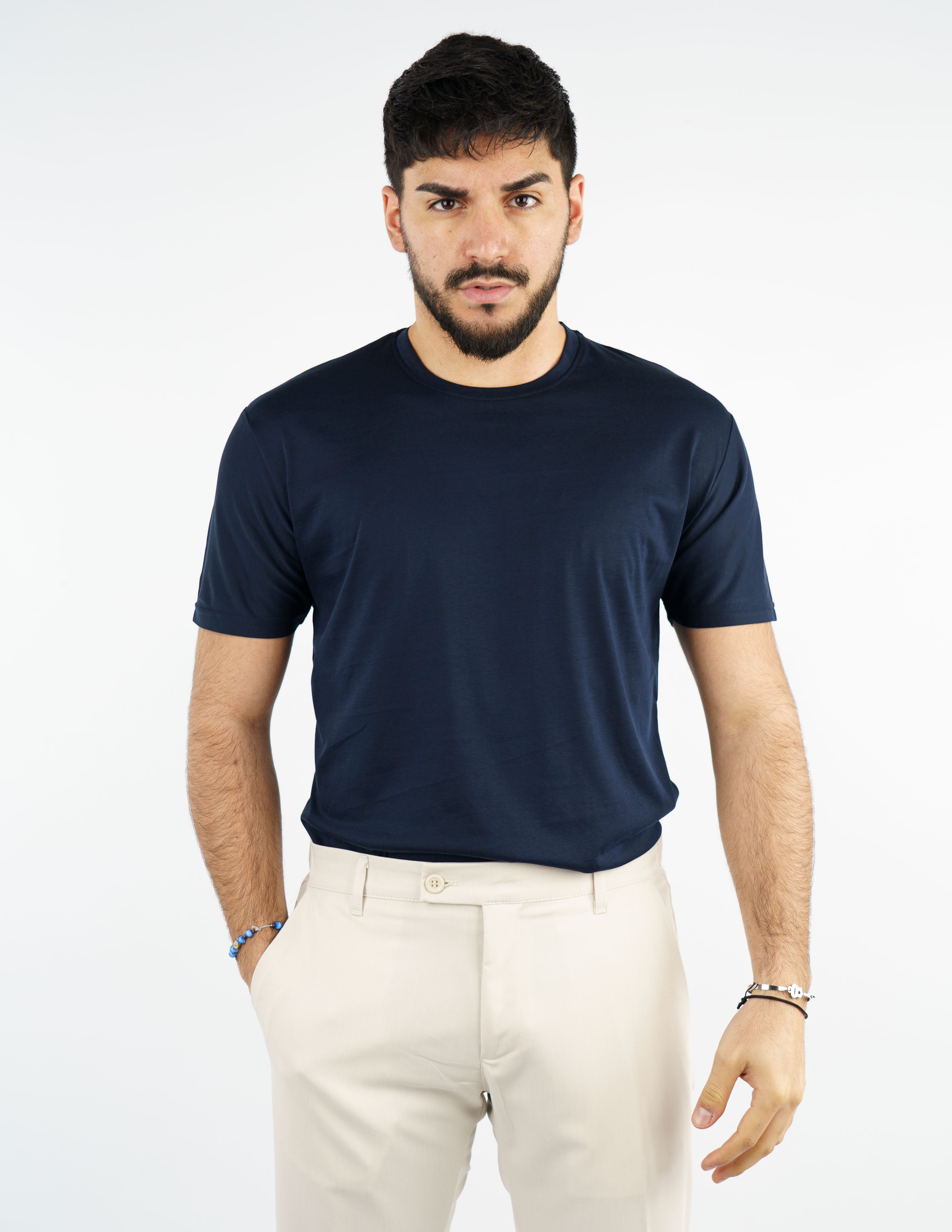 t-shirt girocollo cotone filo di scozia "fine tex"