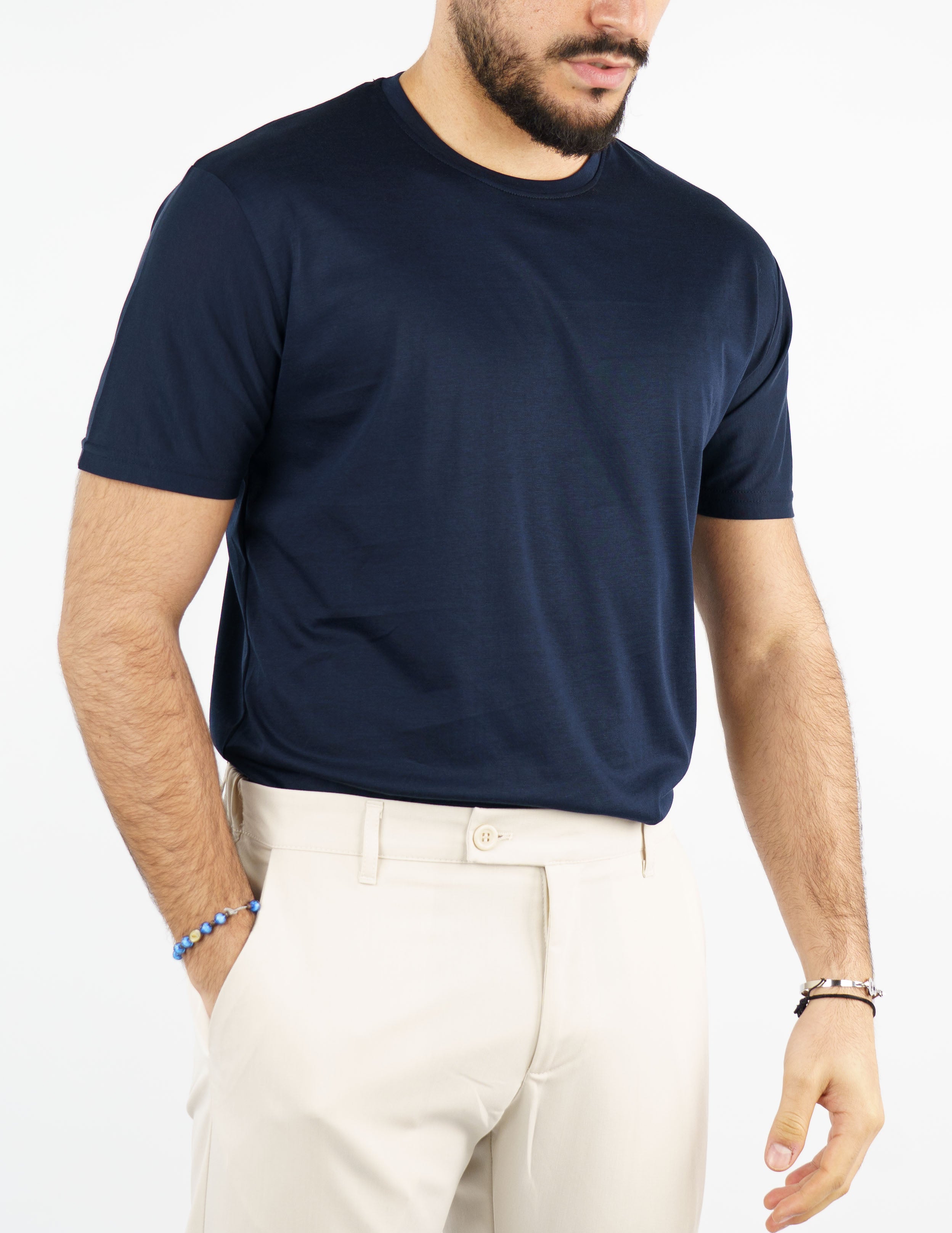 t-shirt girocollo cotone filo di scozia "fine tex"