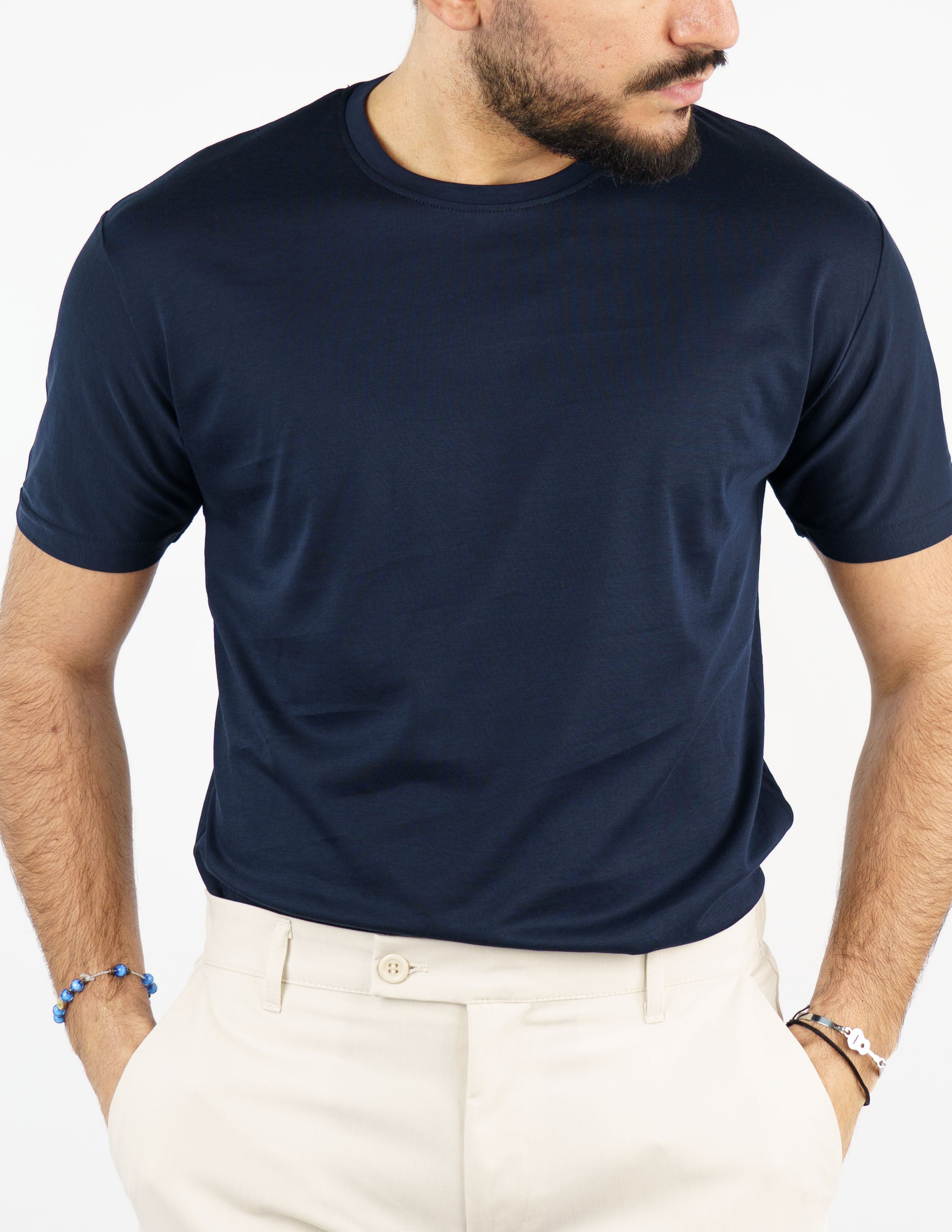 t-shirt girocollo cotone filo di scozia "fine tex"