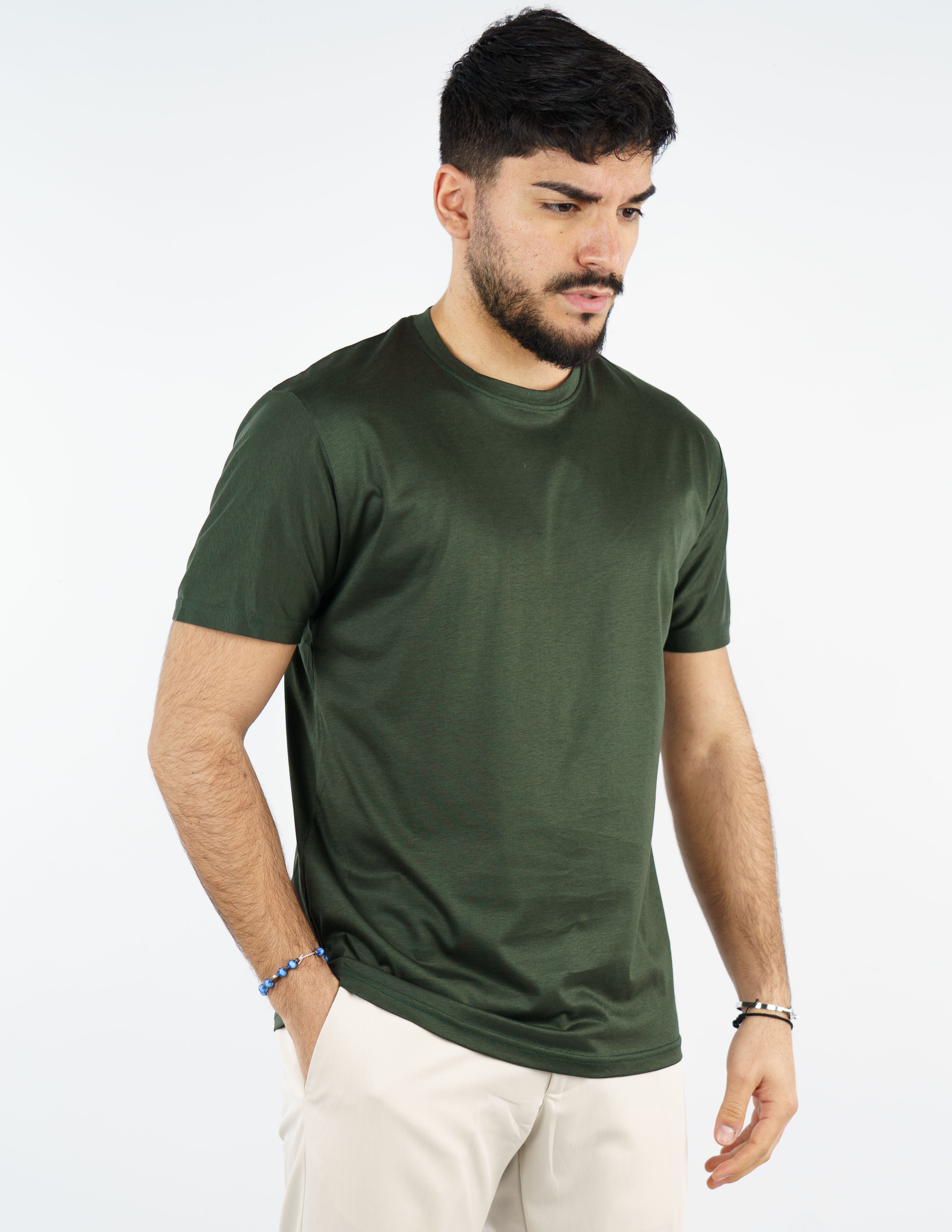 t-shirt girocollo cotone filo di scozia "fine tex"