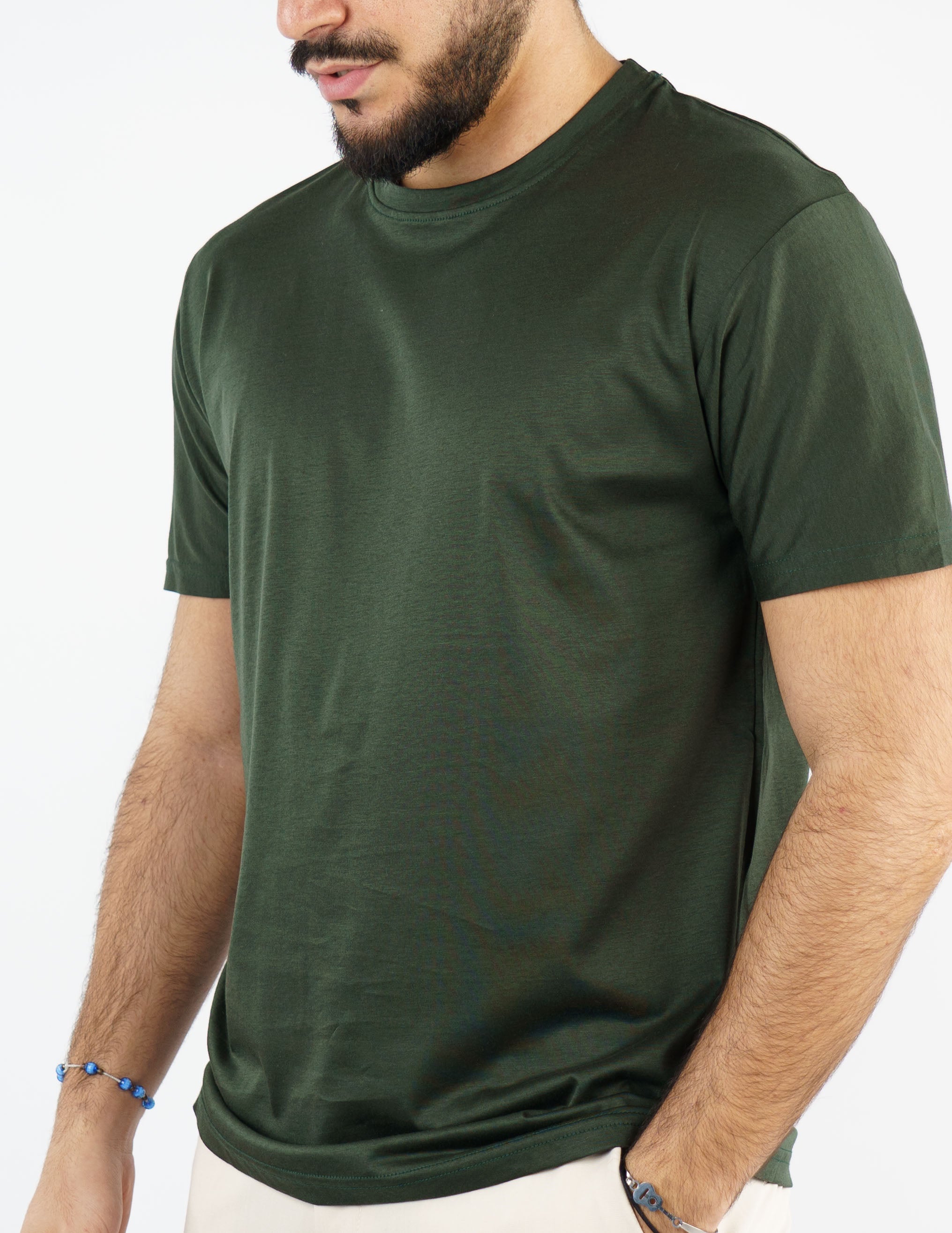 t-shirt girocollo cotone filo di scozia "fine tex"