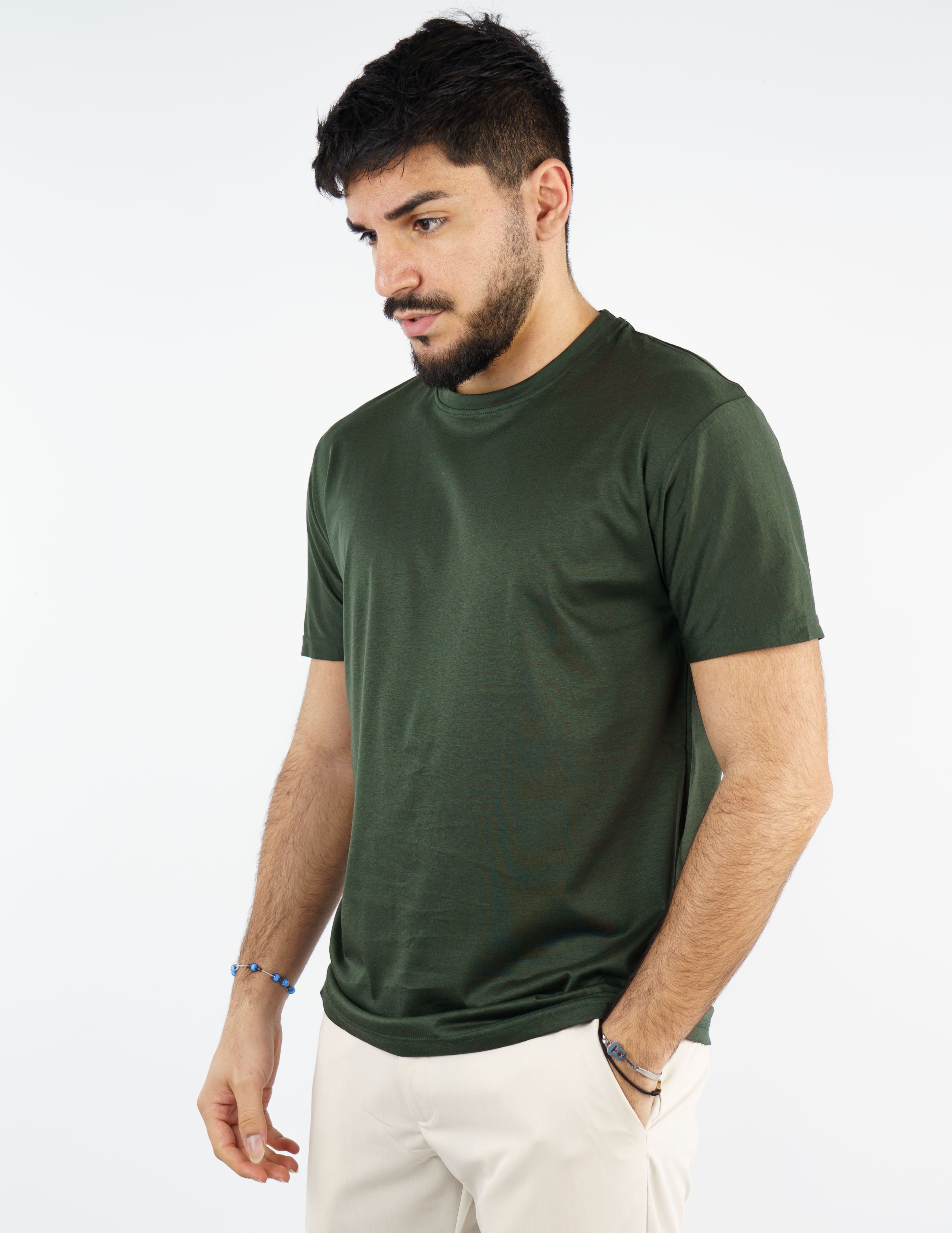 t-shirt girocollo cotone filo di scozia "fine tex"