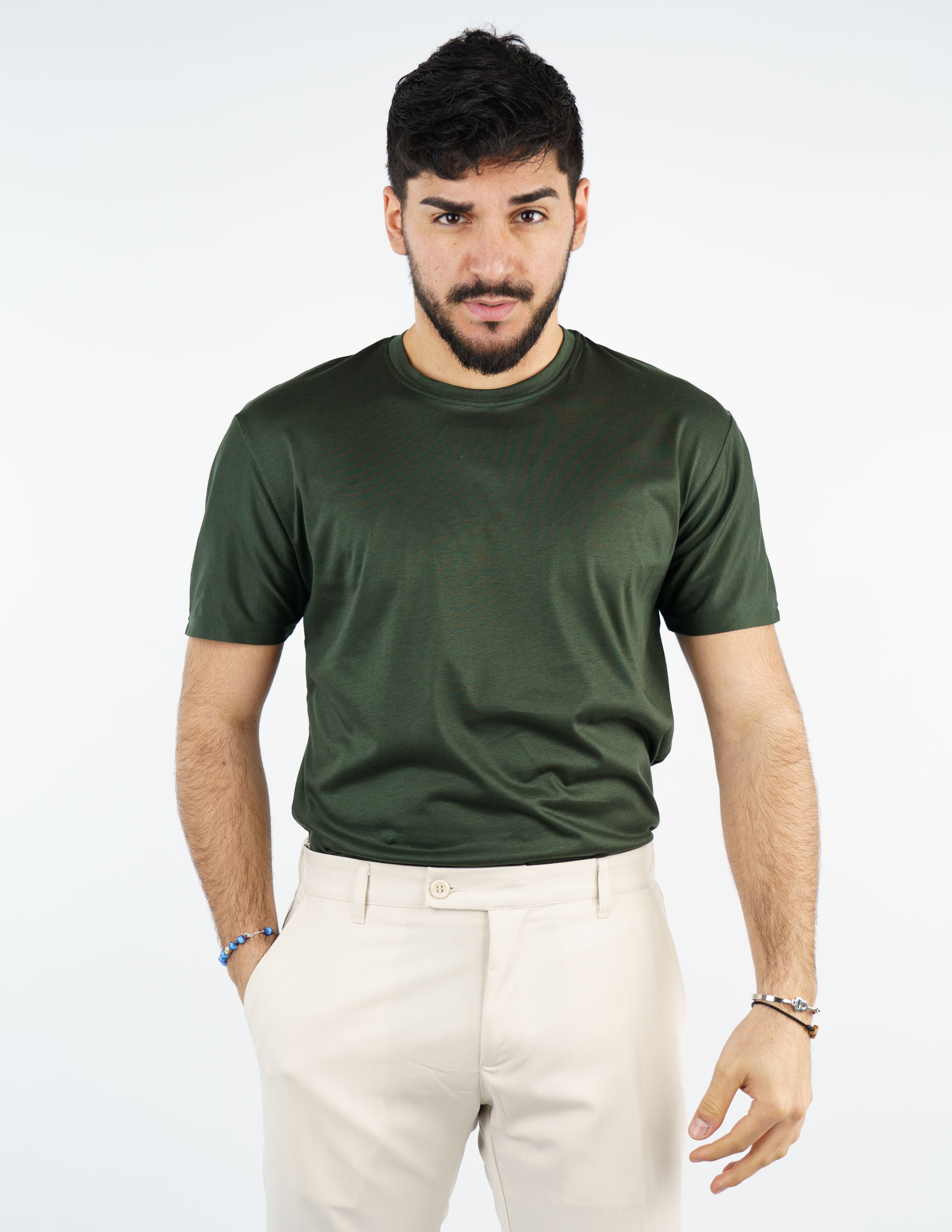 t-shirt girocollo cotone filo di scozia "fine tex"