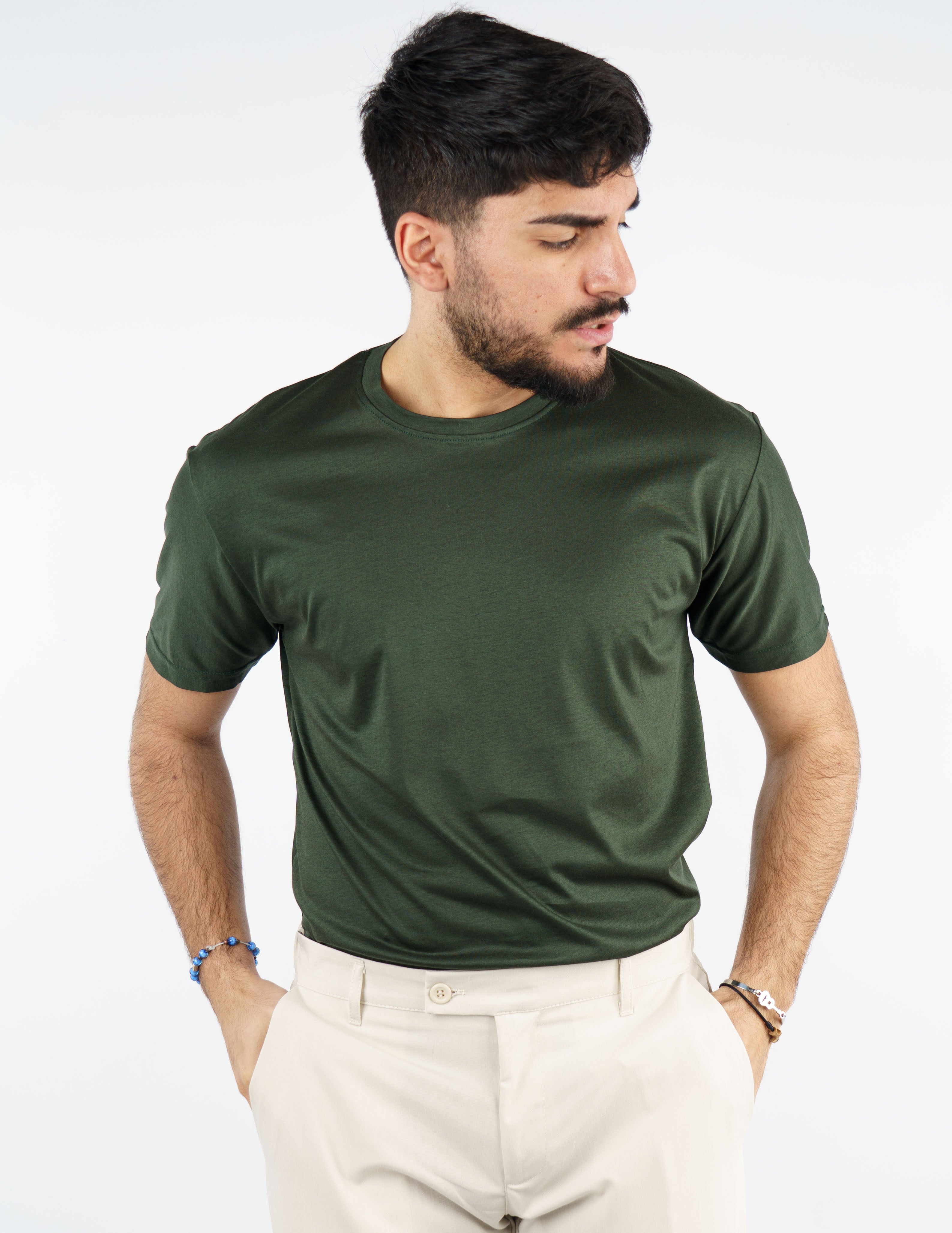 t-shirt girocollo cotone filo di scozia "fine tex"