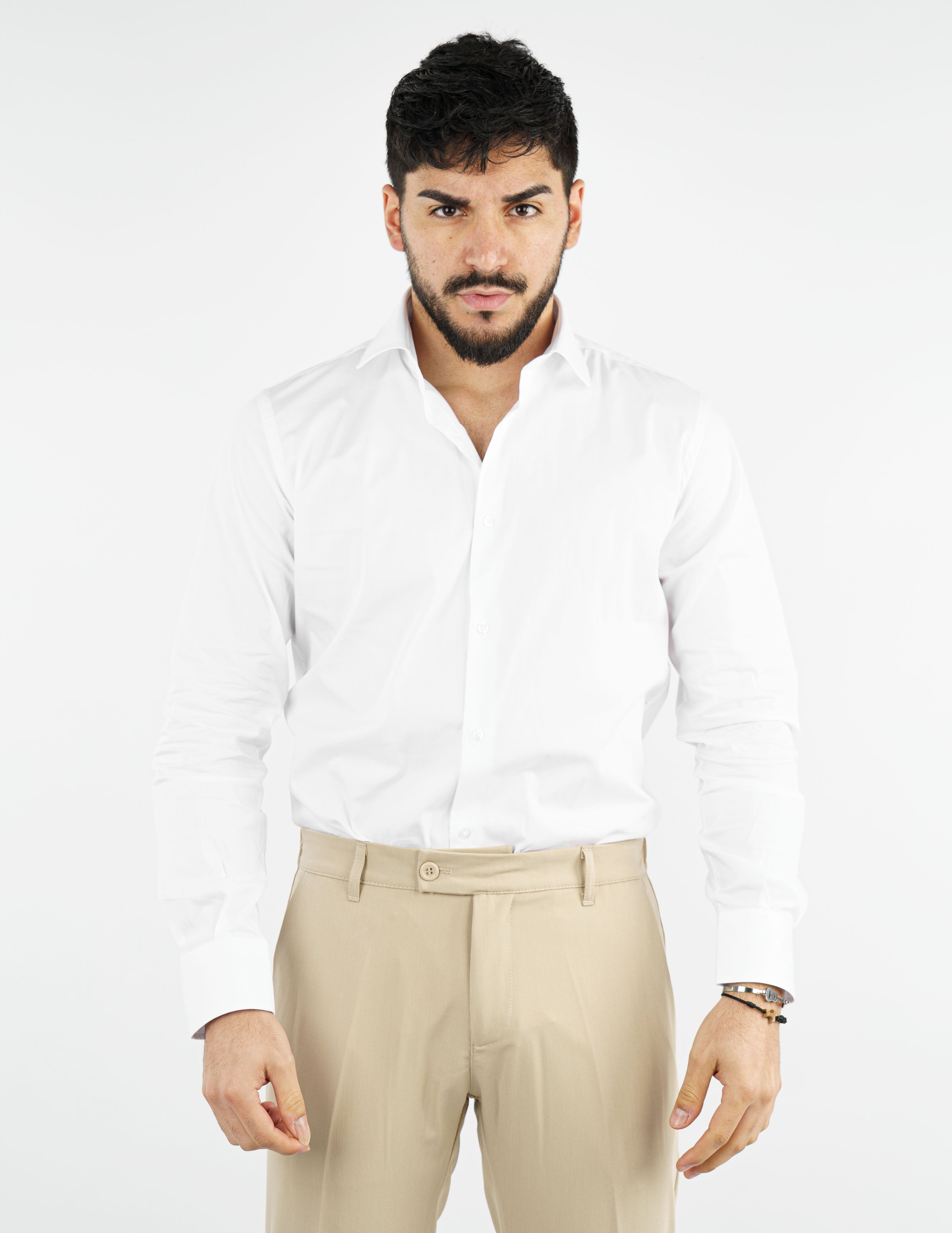 camicia uomo in cotone collo francese