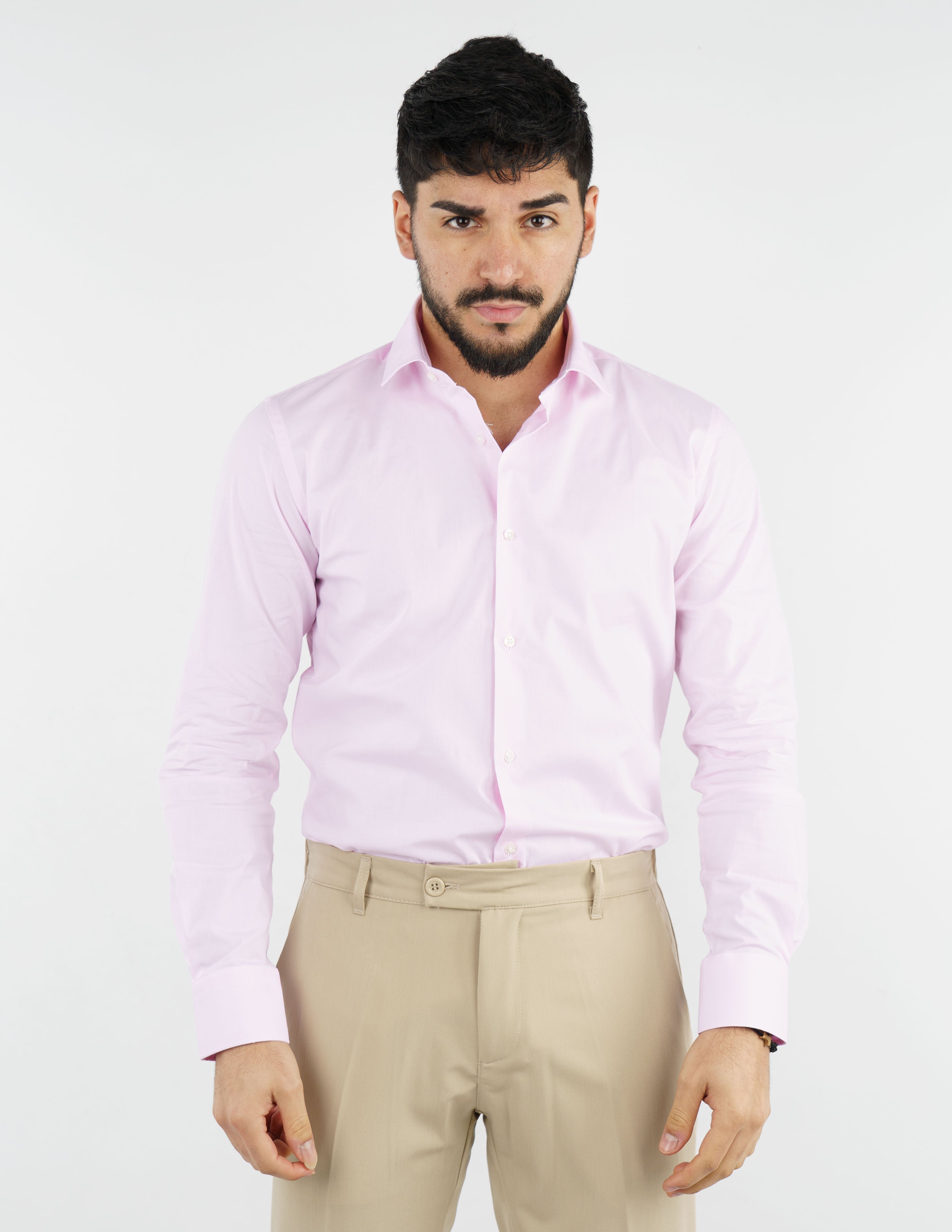 camicia uomo in cotone collo francese