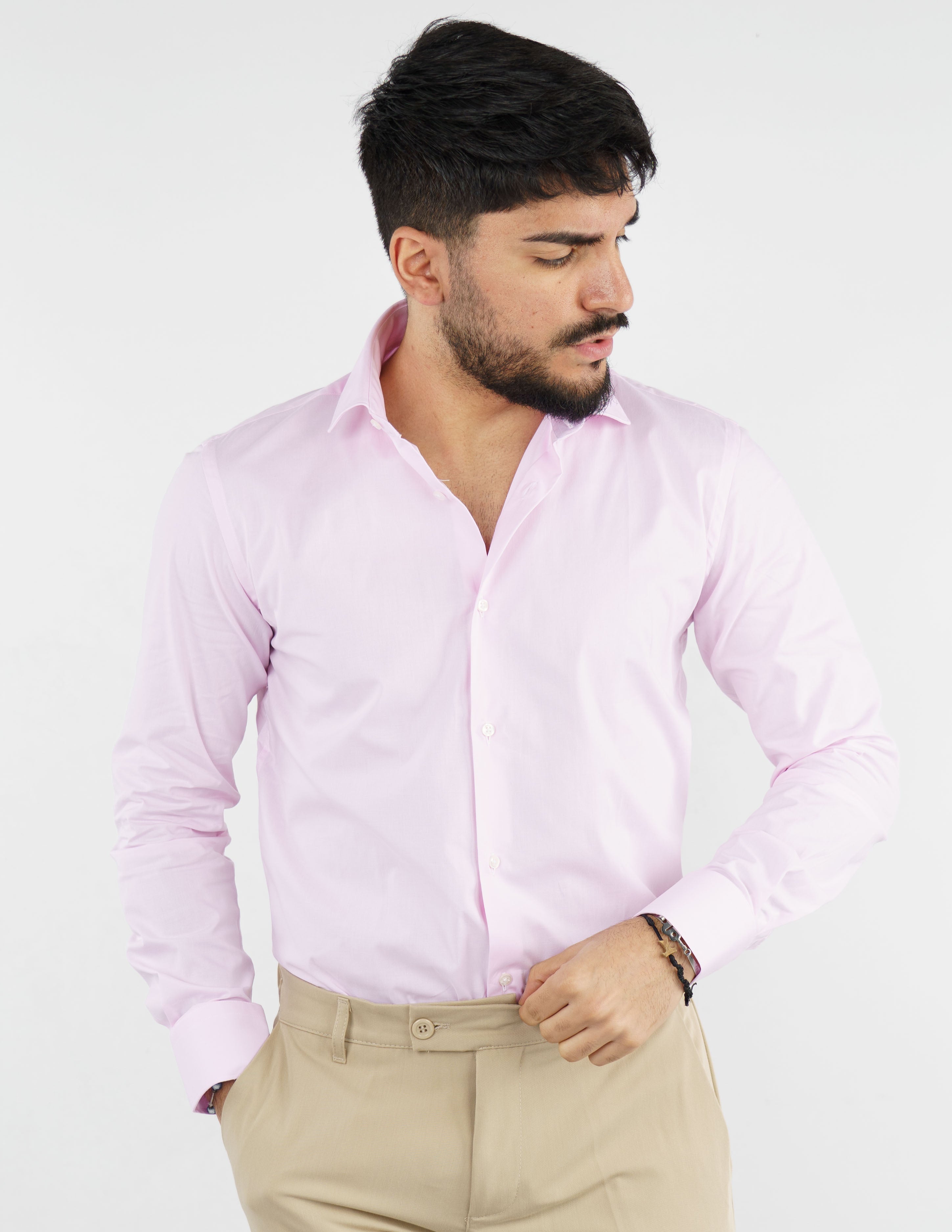 camicia uomo in cotone collo francese