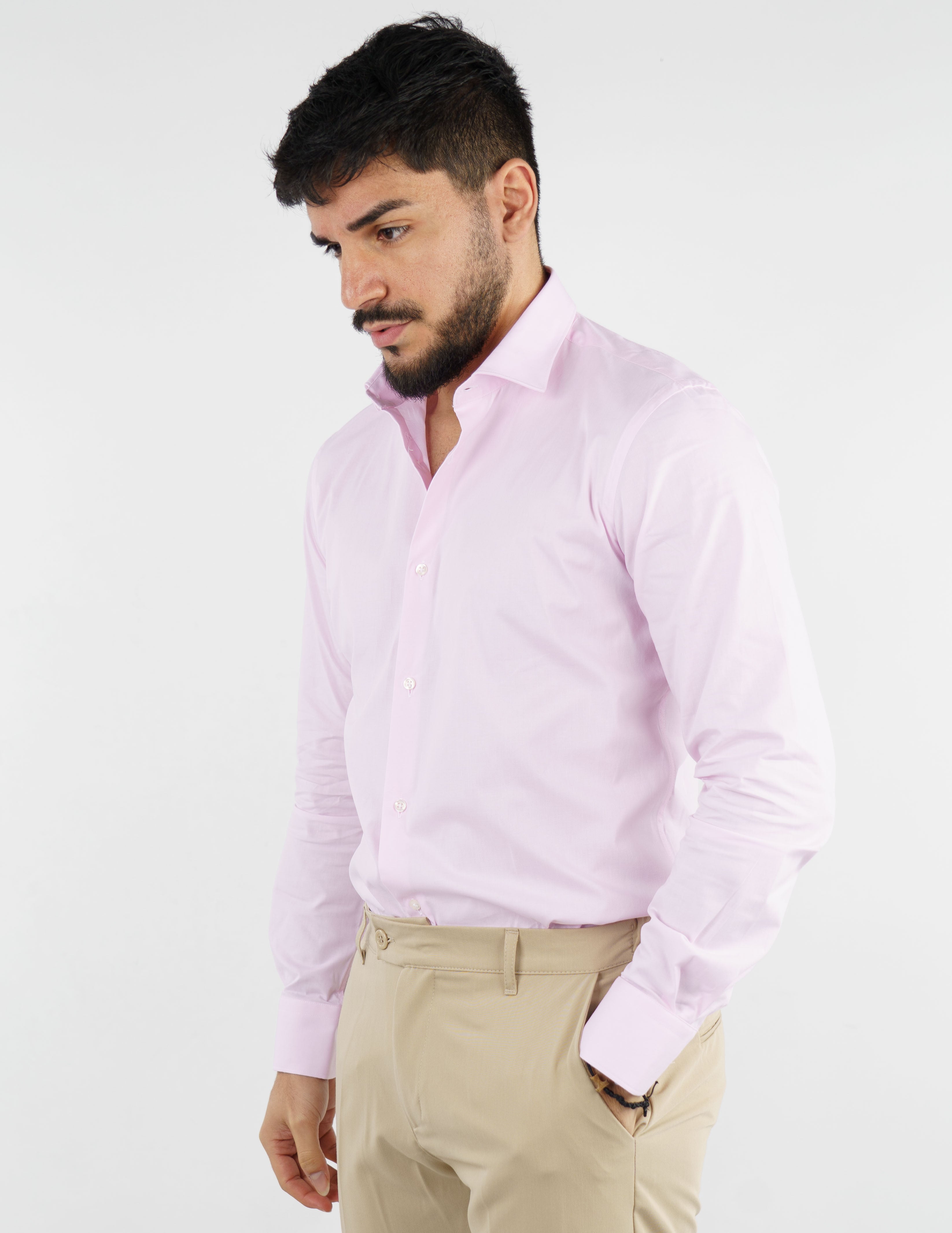 camicia uomo in cotone collo francese