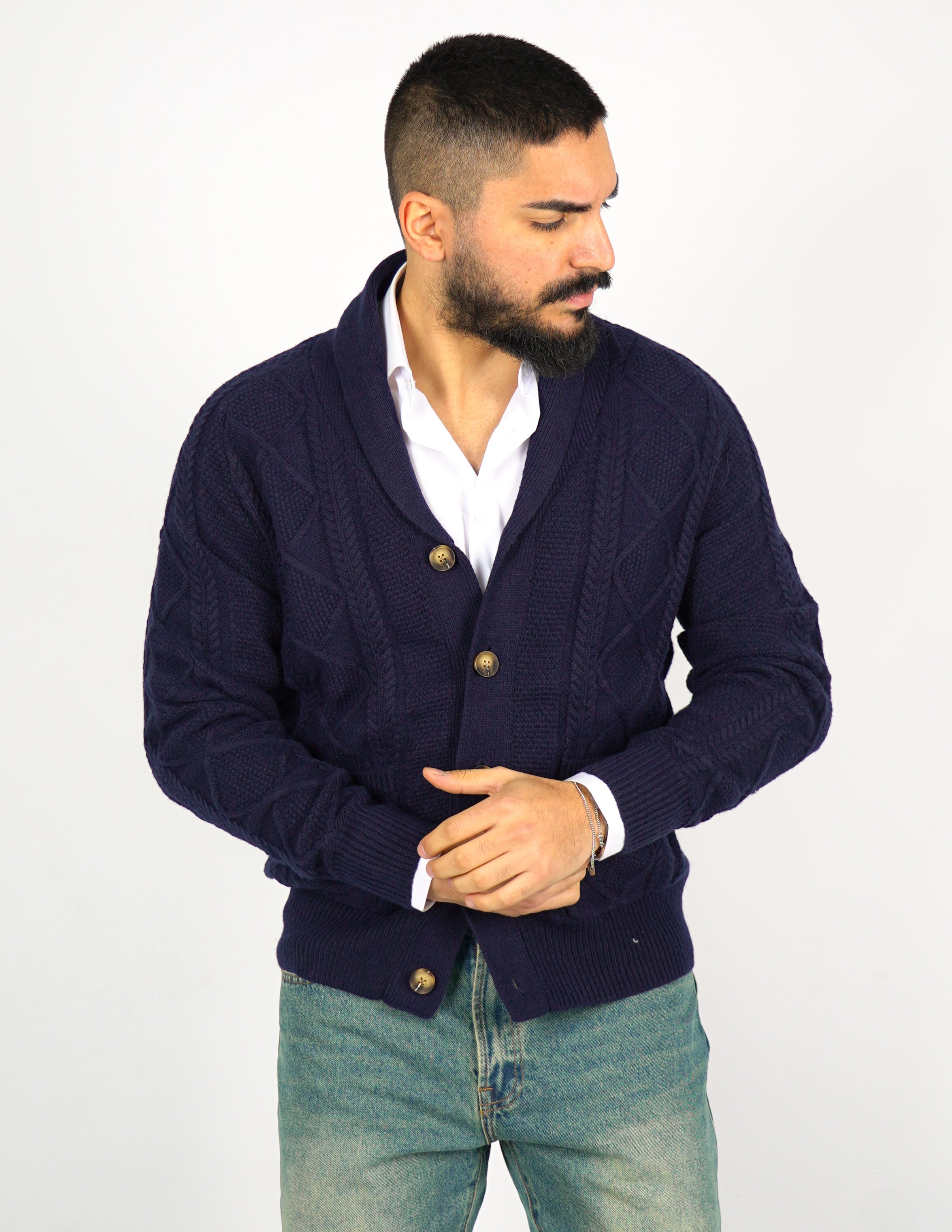 CARDIGAN STRUTTURATO CON COLLO
