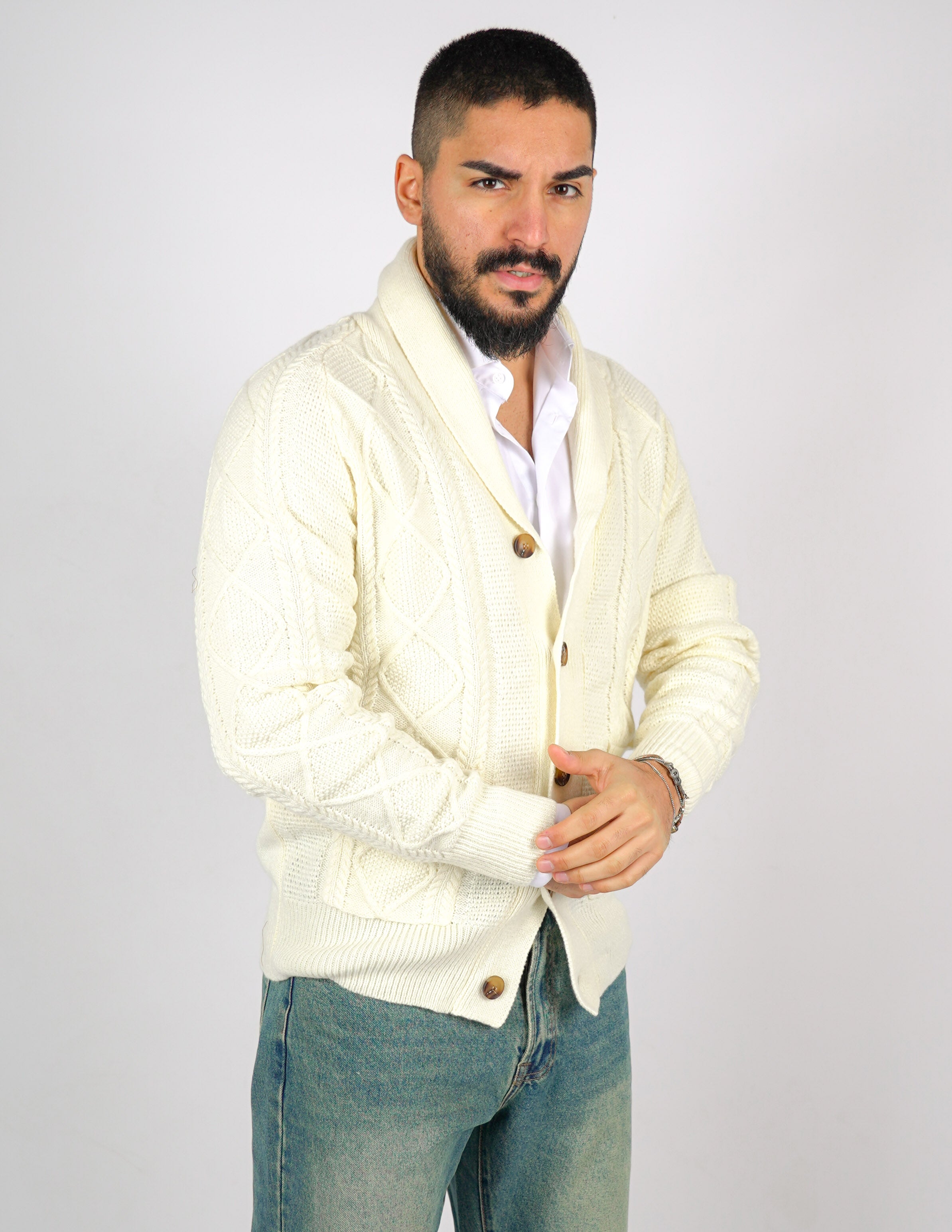 CARDIGAN STRUTTURATO CON COLLO