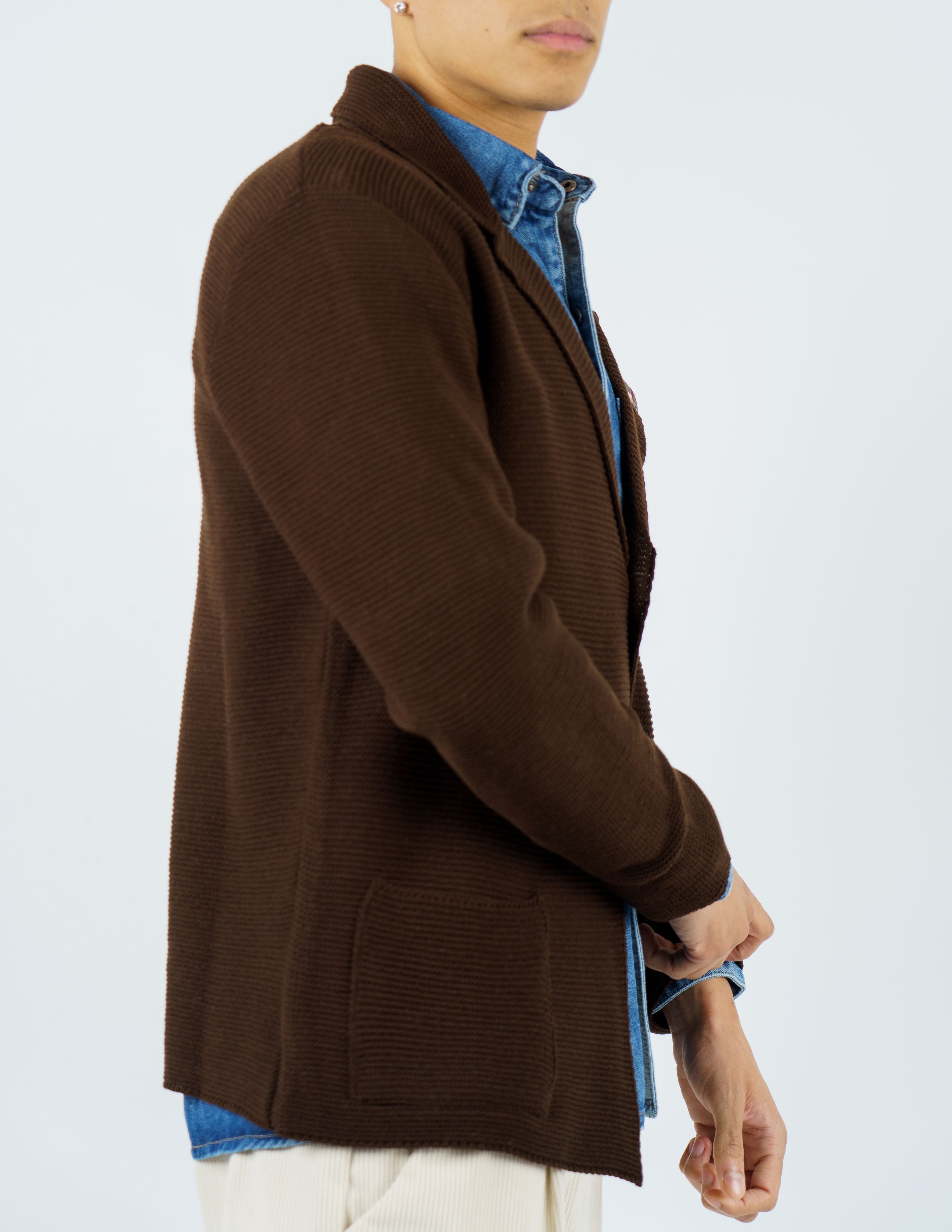 giacca cardigan in misto lana