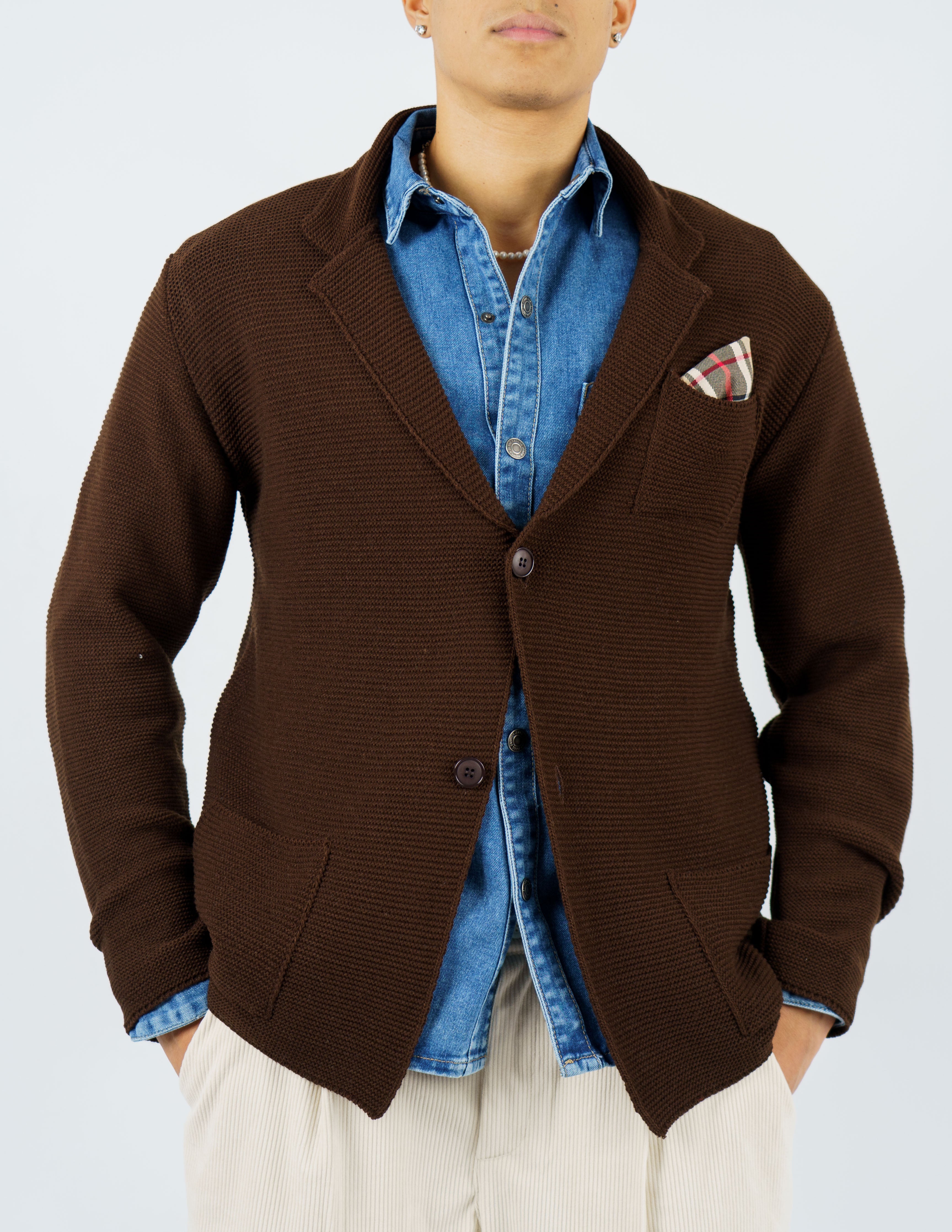 giacca cardigan in misto lana