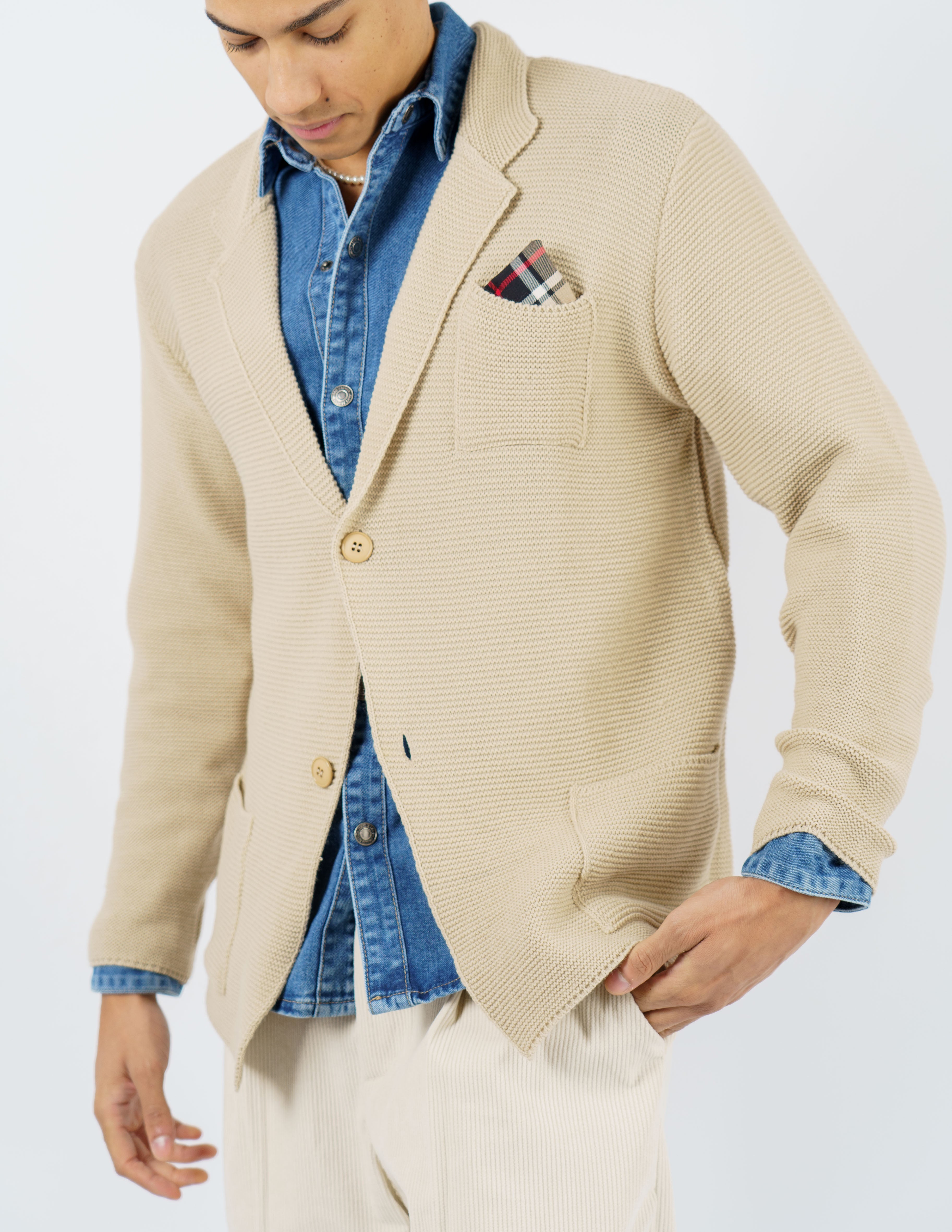 giacca cardigan in misto lana