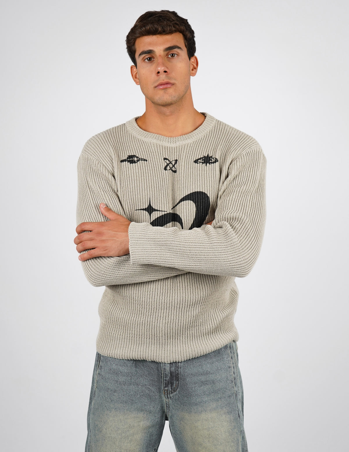 MAGLIONE UOMO MANICA LUNGA CON STAMPA