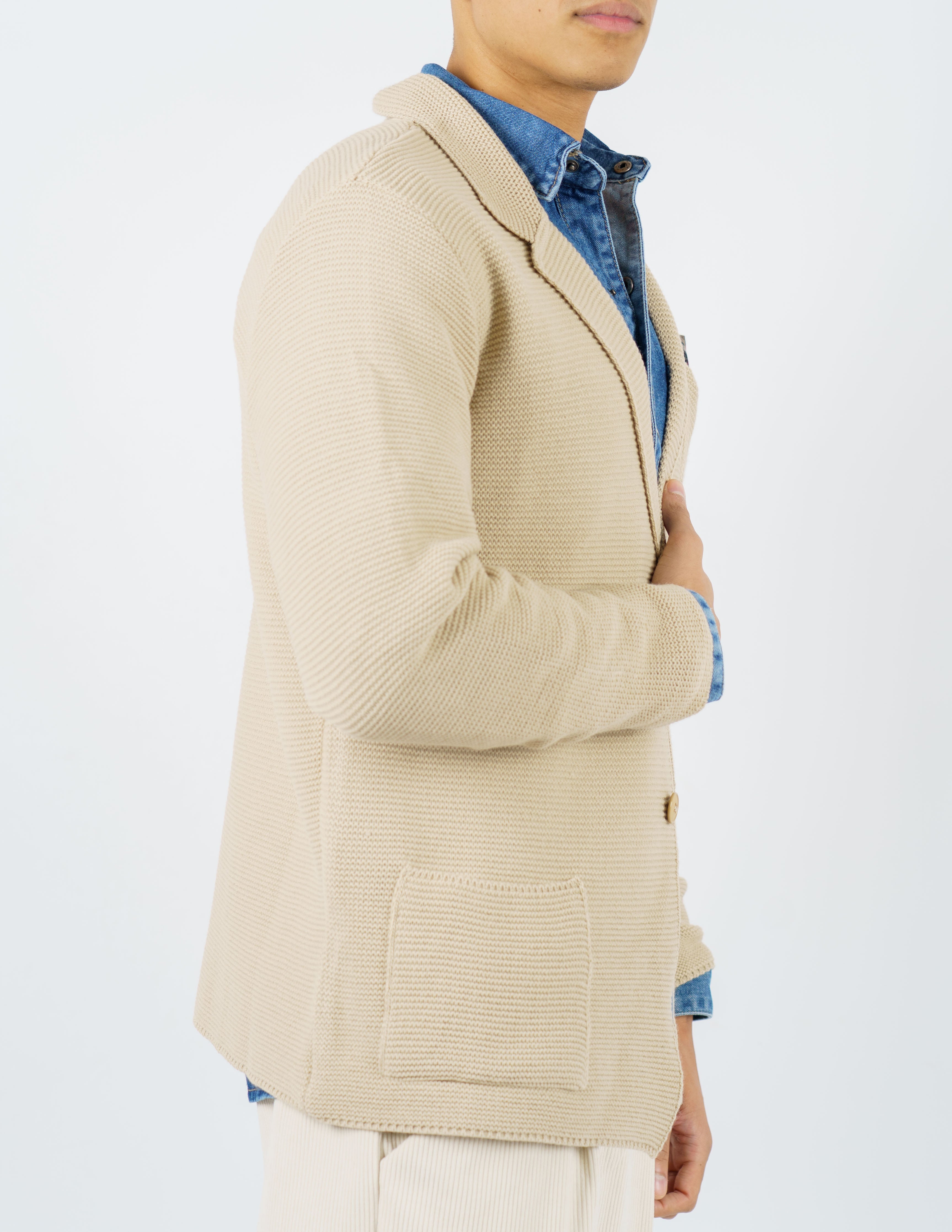 giacca cardigan in misto lana
