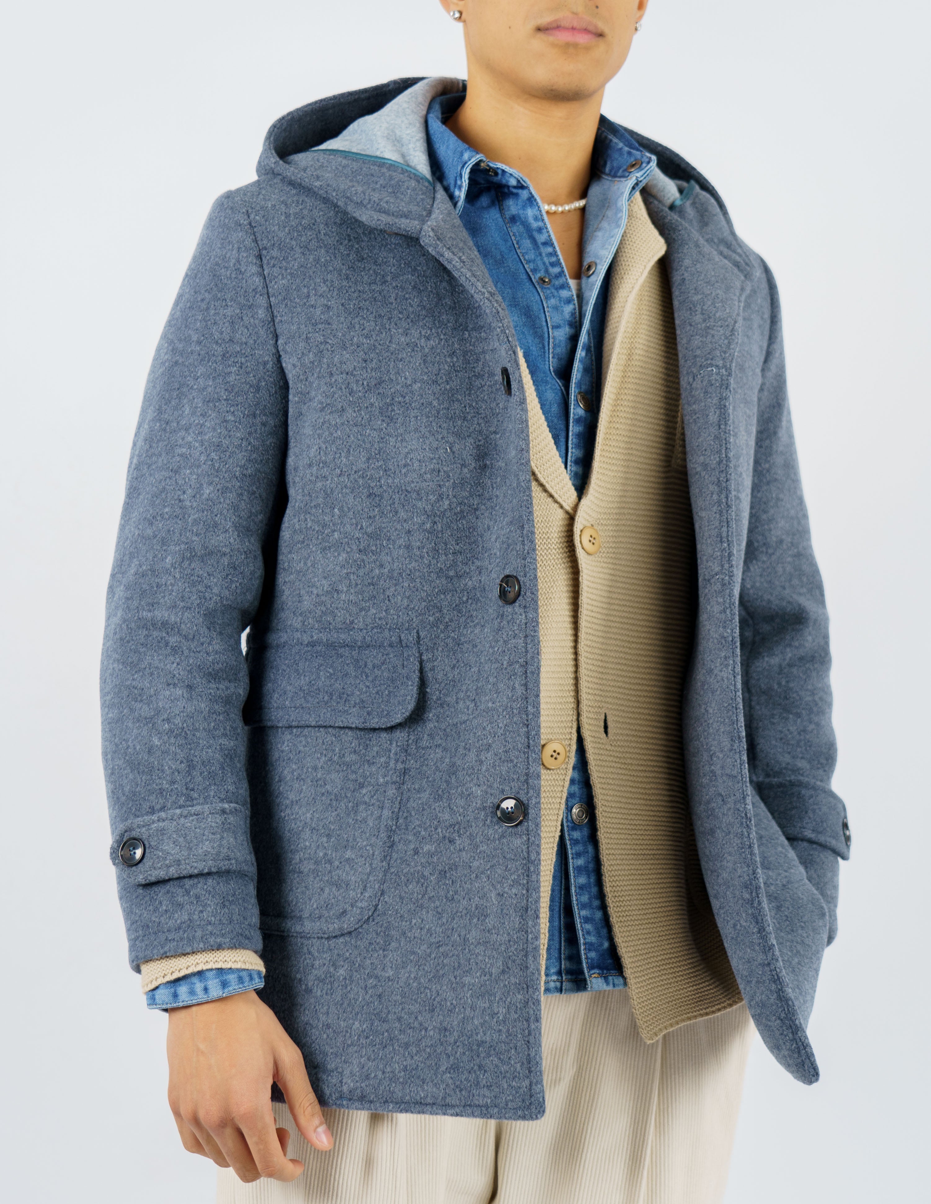 Cappotto uomo con cappuccio