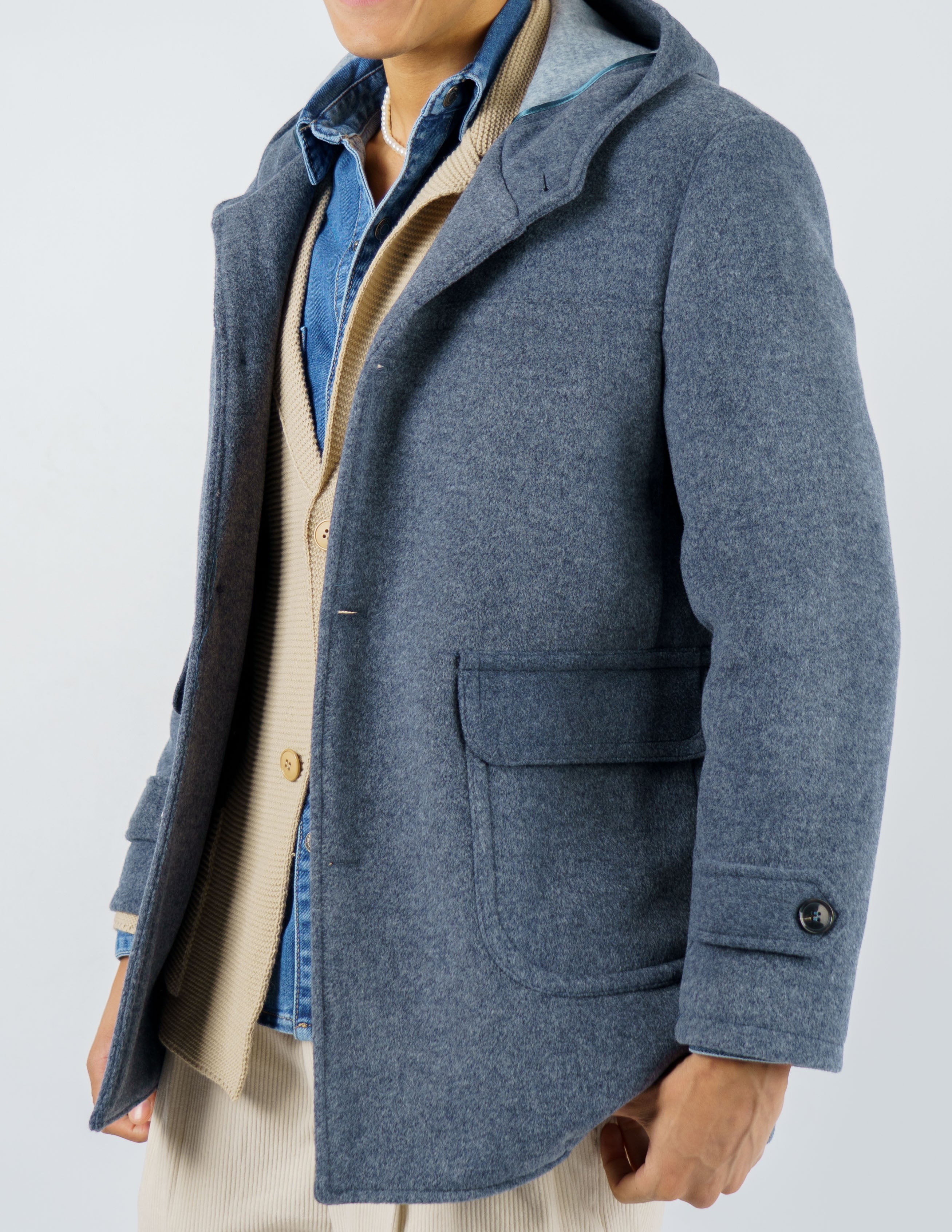Cappotto uomo con cappuccio