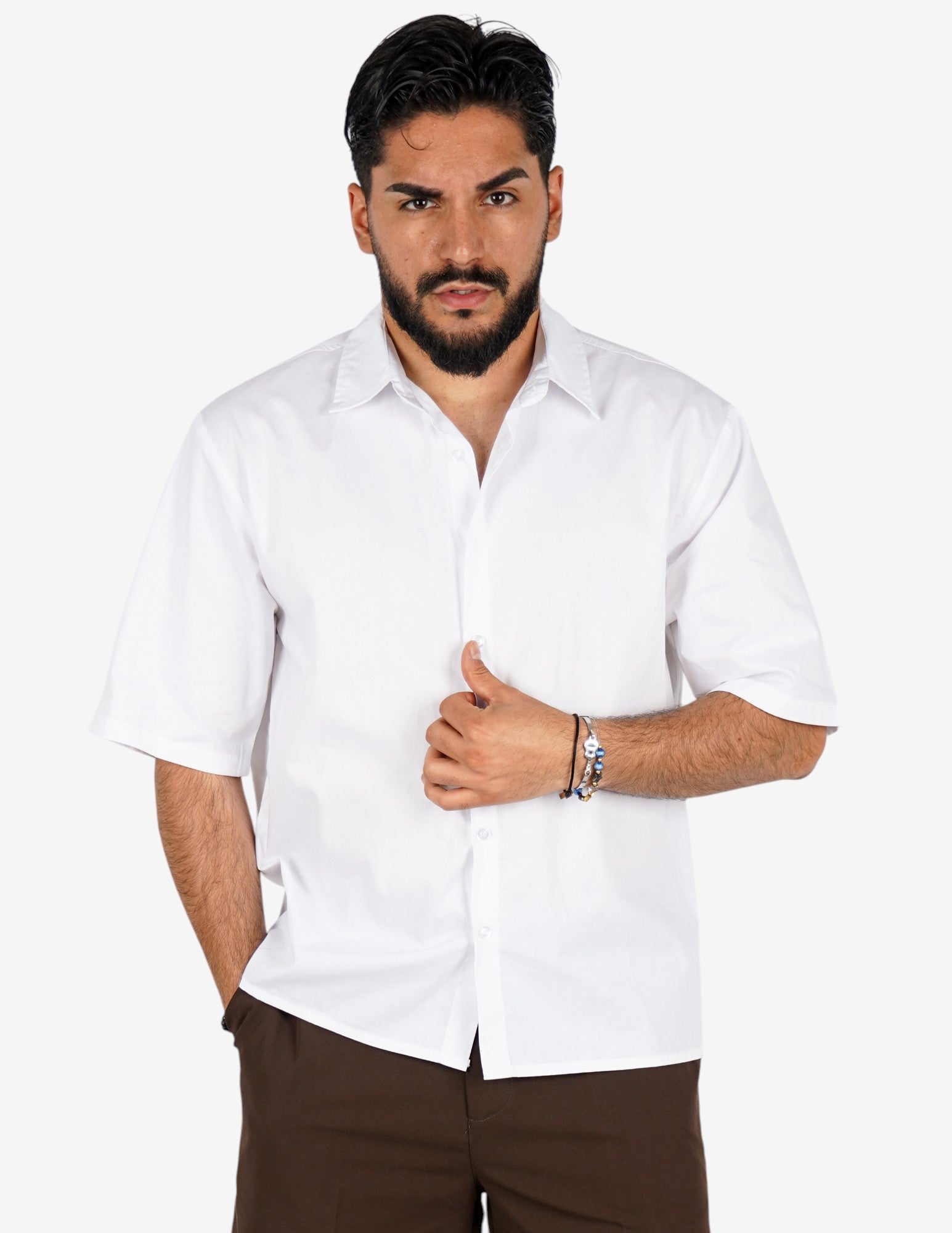 Camicia in cotone manica corta regular