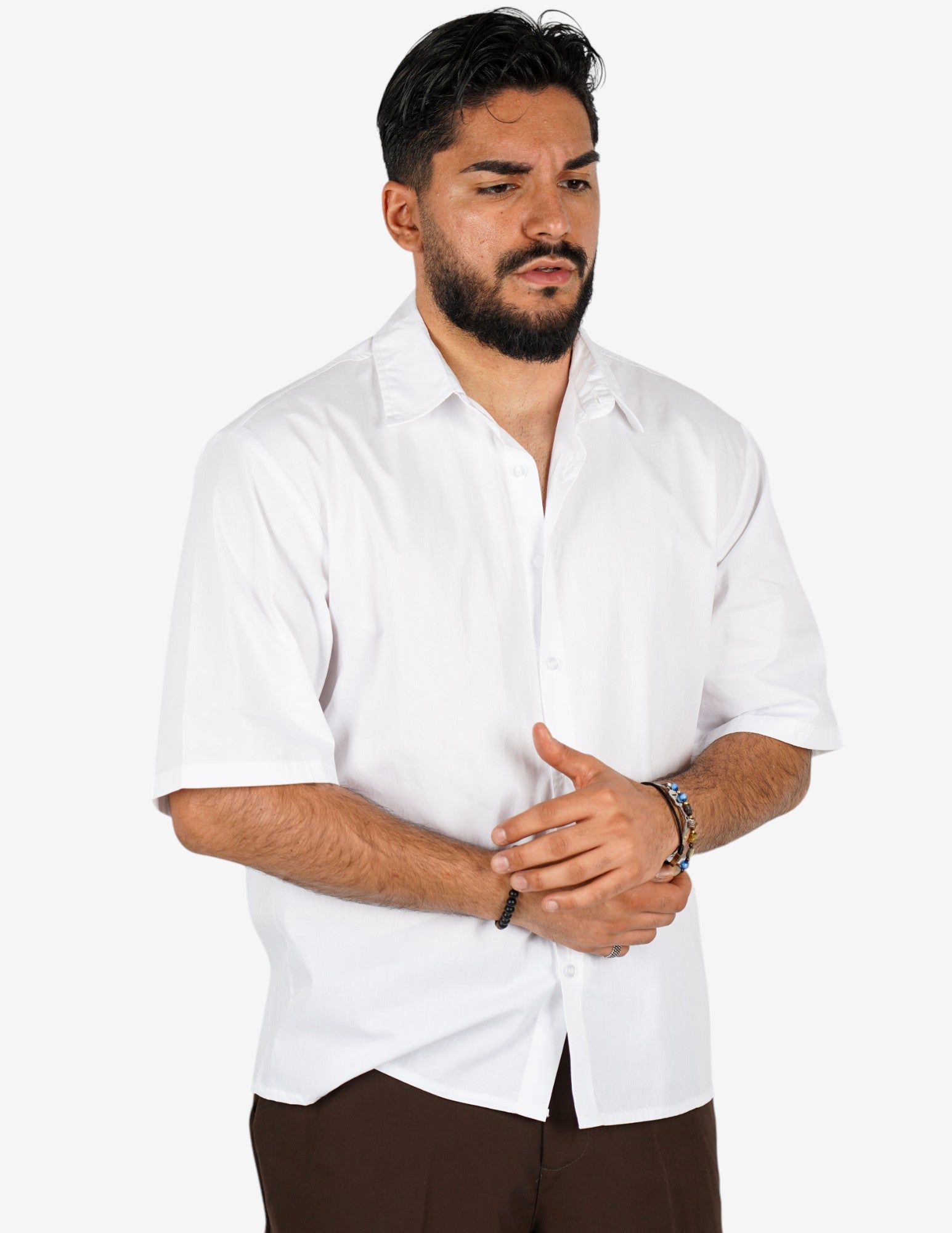 Camicia in cotone manica corta regular