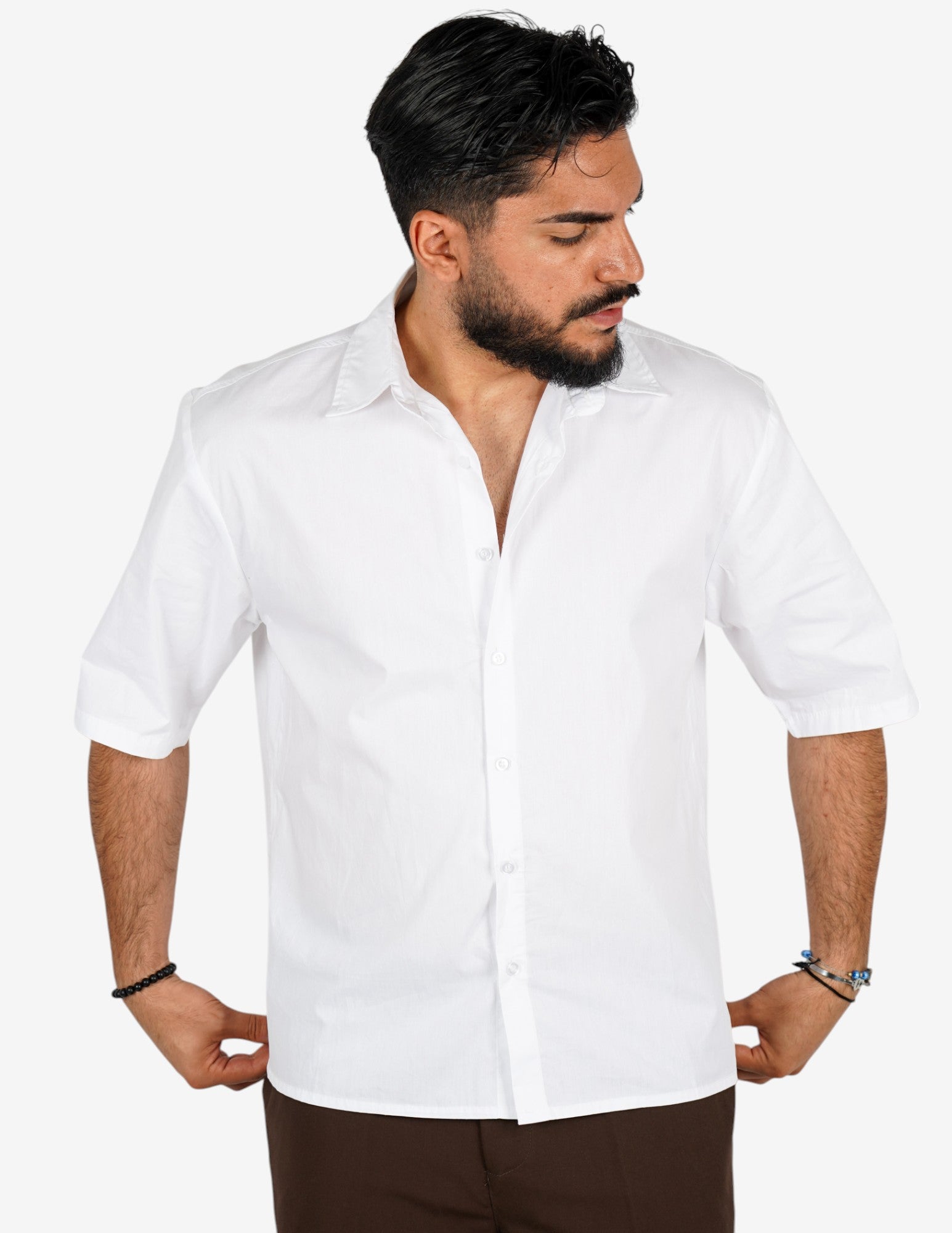 Camicia in cotone manica corta regular