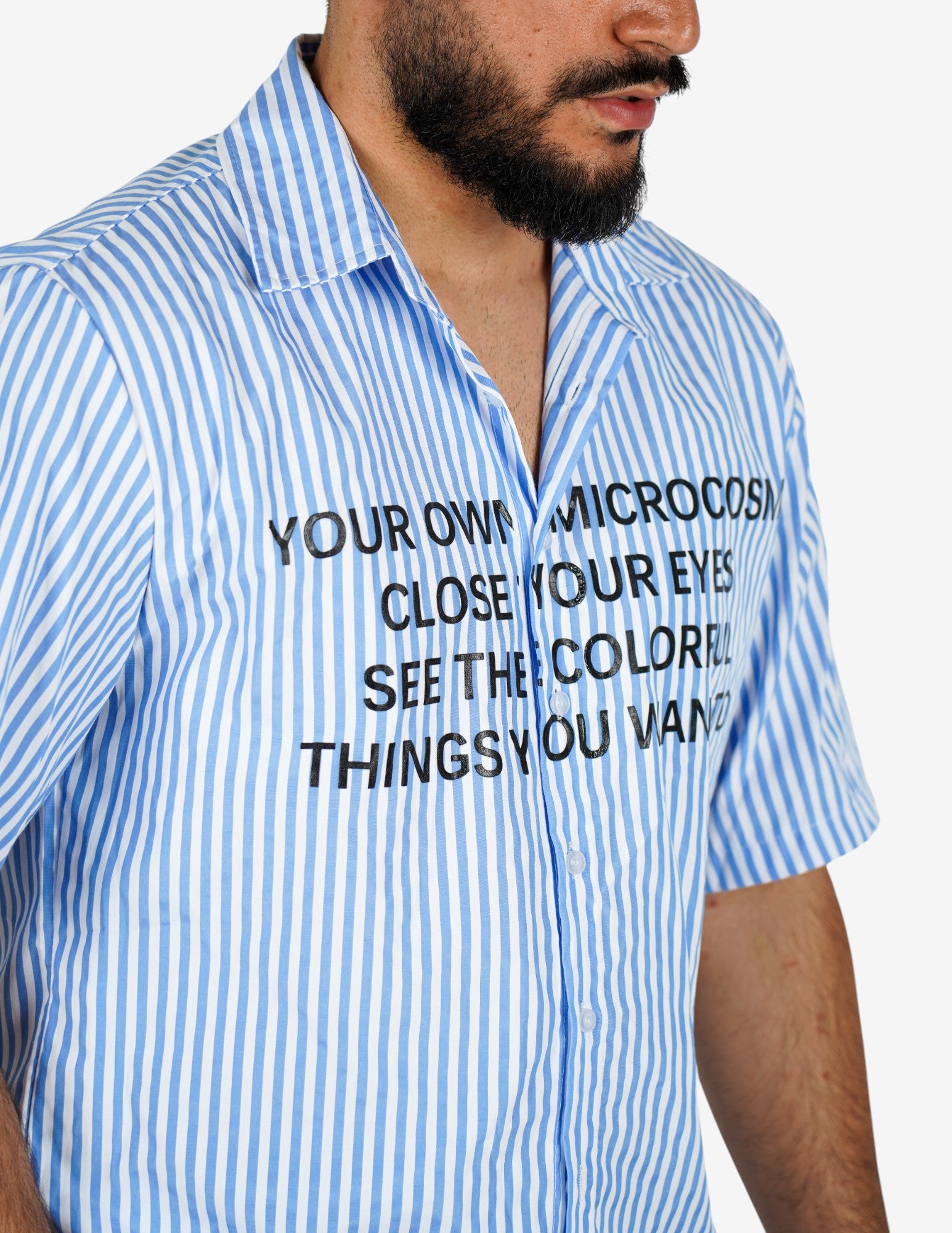Camicia crop con stampa rigata